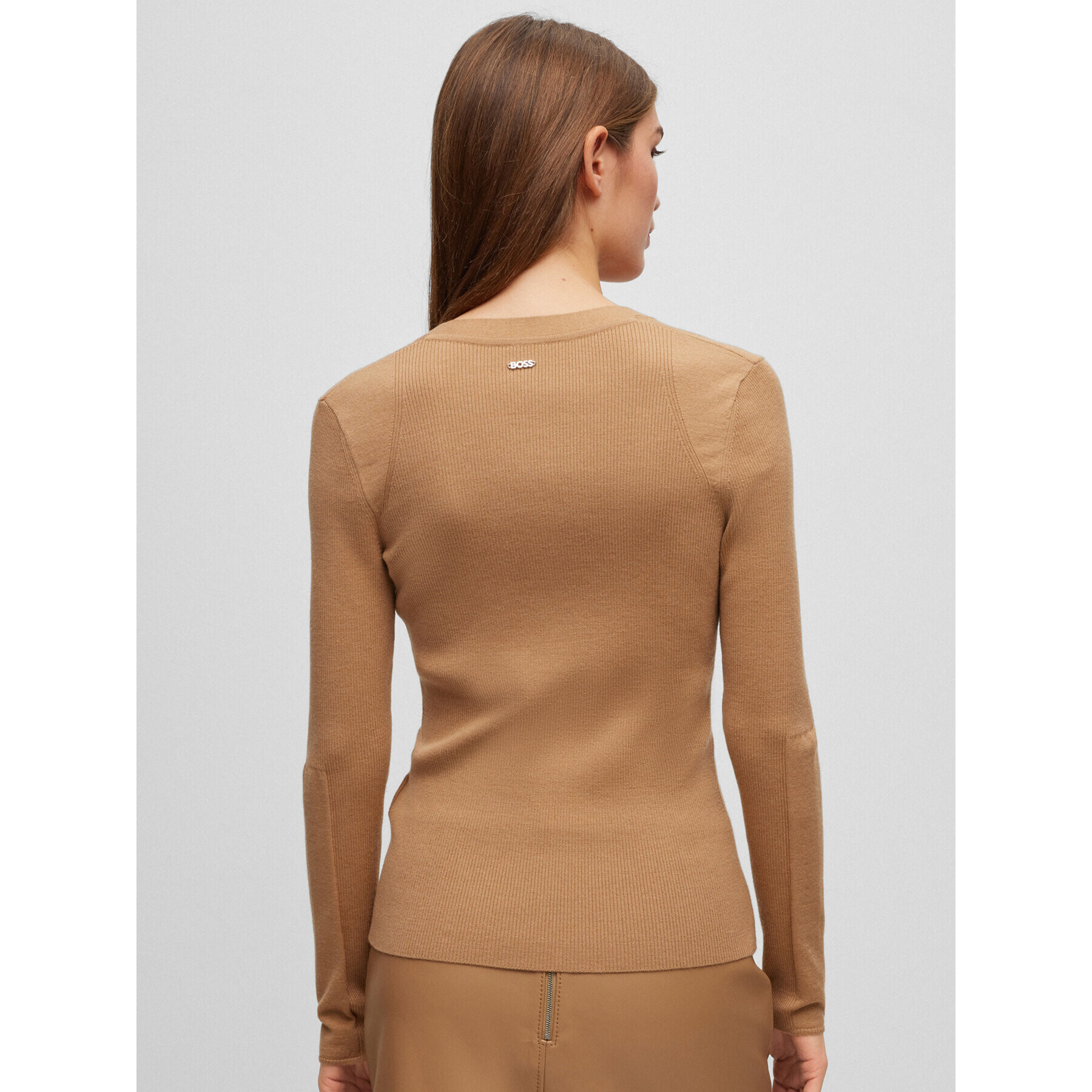 Boss Пуловер 50493904 Кафяв Slim Fit - Pepit.bg