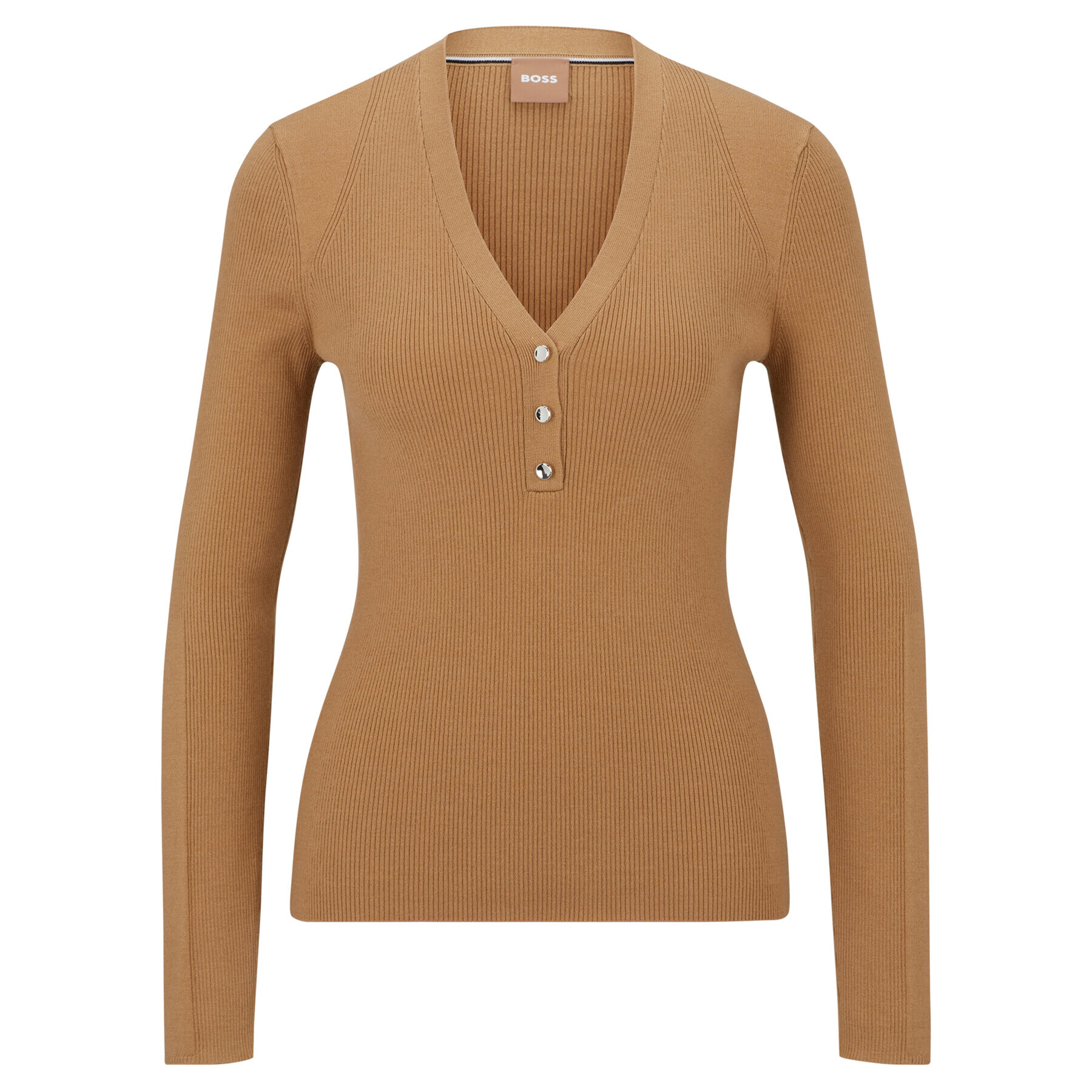 Boss Пуловер 50493904 Кафяв Slim Fit - Pepit.bg