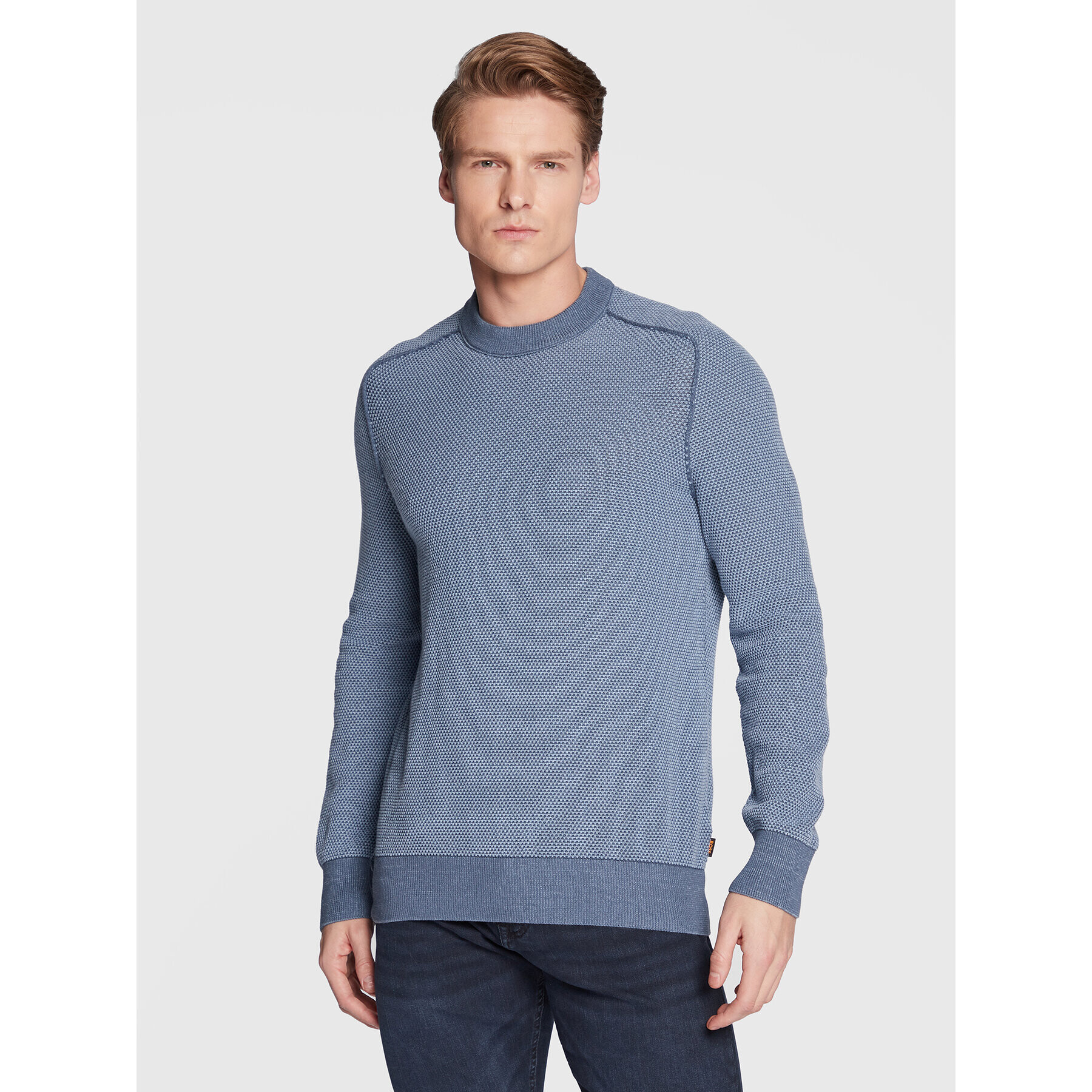 Boss Пуловер Akopak 50474881 Син Regular Fit - Pepit.bg