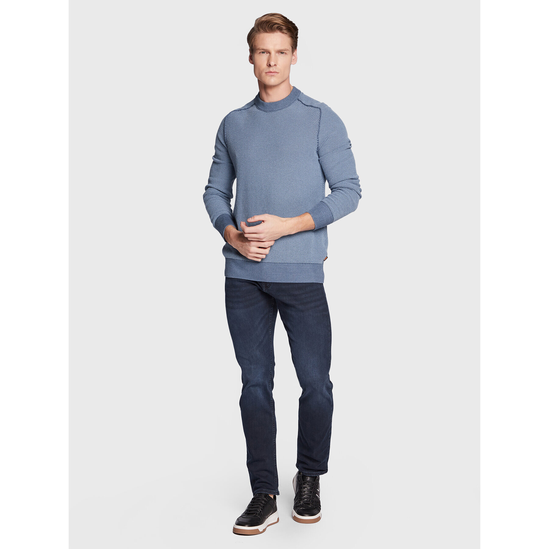 Boss Пуловер Akopak 50474881 Син Regular Fit - Pepit.bg