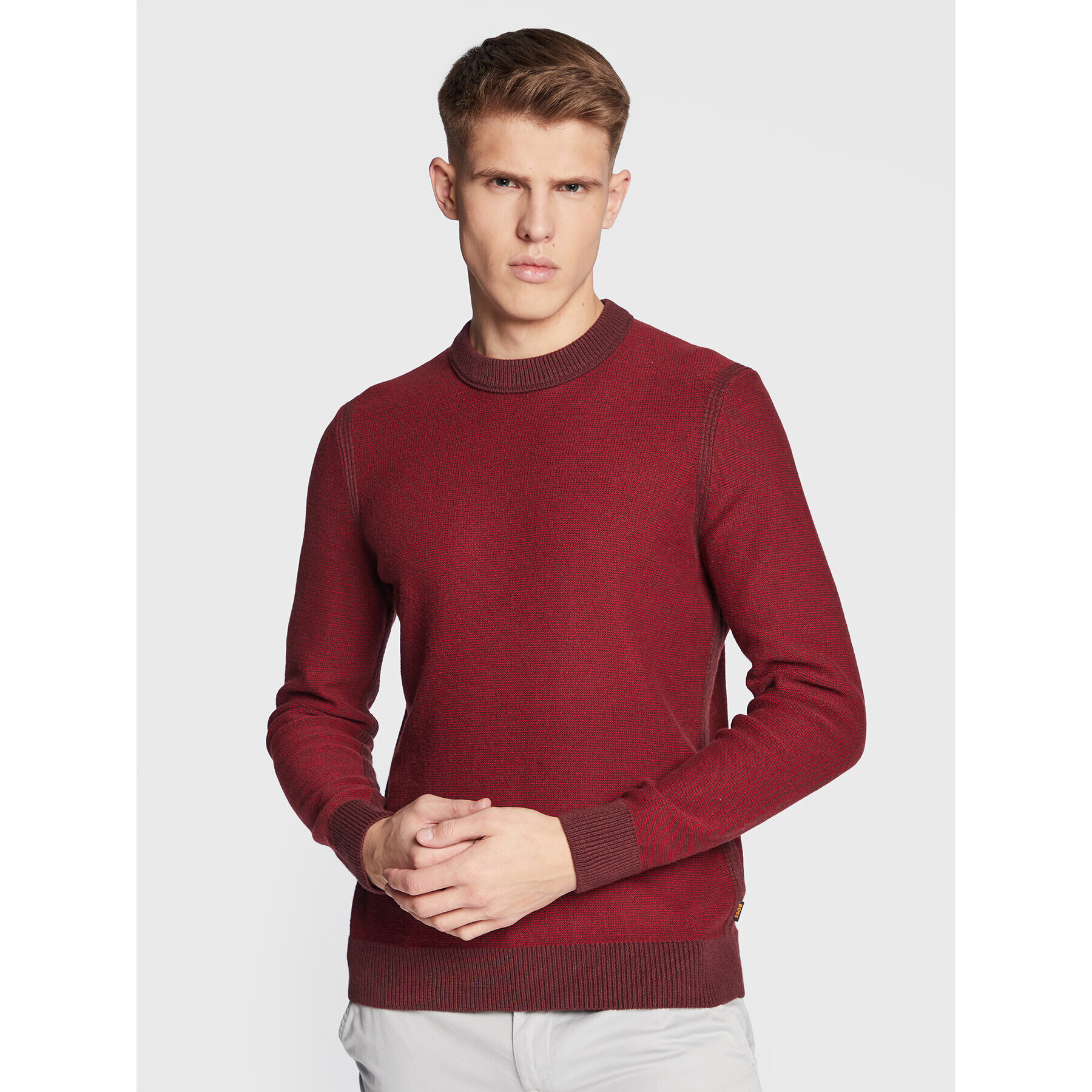 Boss Пуловер Amodoro 50475860 Бордо Regular Fit - Pepit.bg