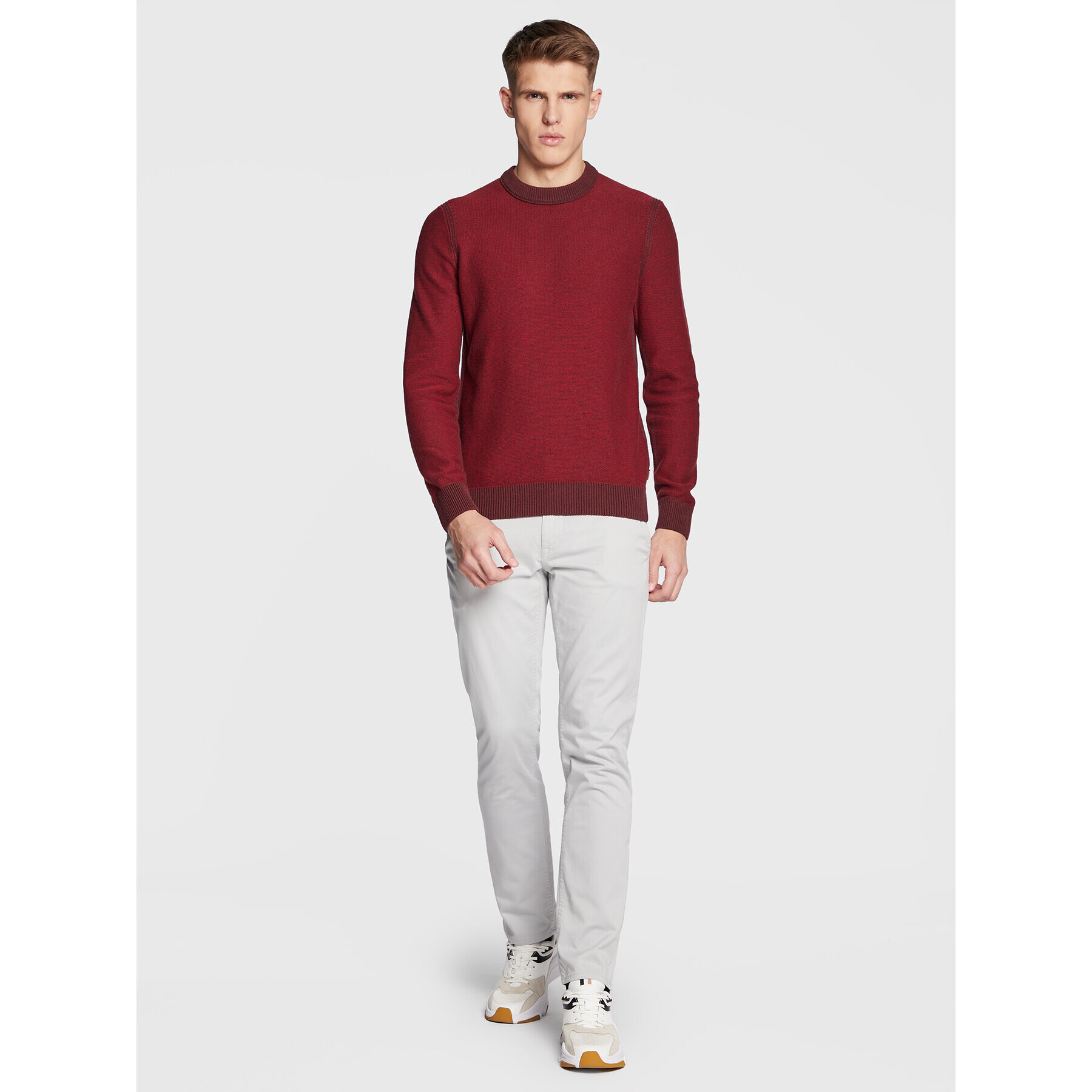 Boss Пуловер Amodoro 50475860 Бордо Regular Fit - Pepit.bg