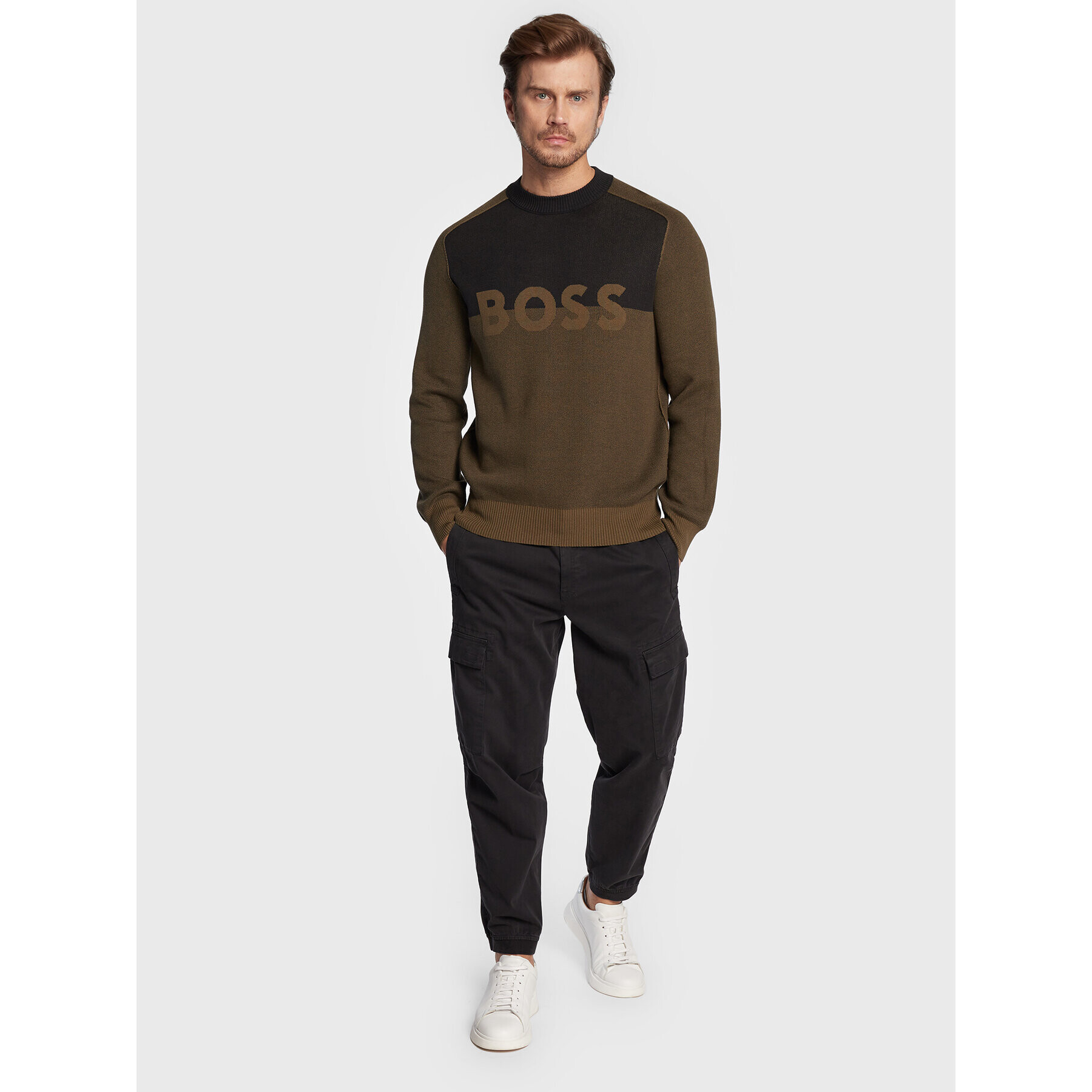 Boss Пуловер Asave 50474884 Зелен Regular Fit - Pepit.bg