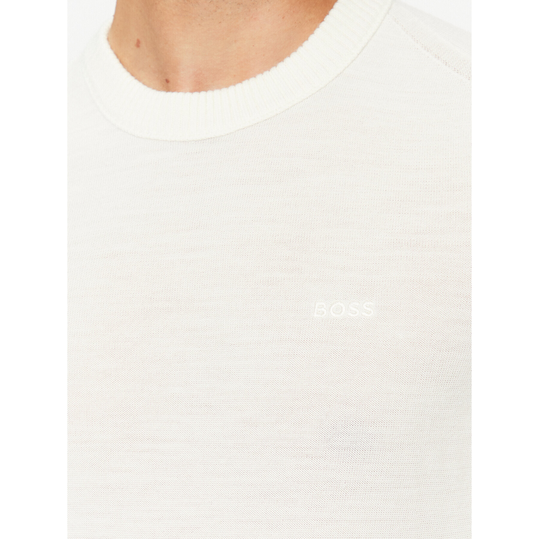 Boss Пуловер Avac_C 50501762 Екрю Regular Fit - Pepit.bg