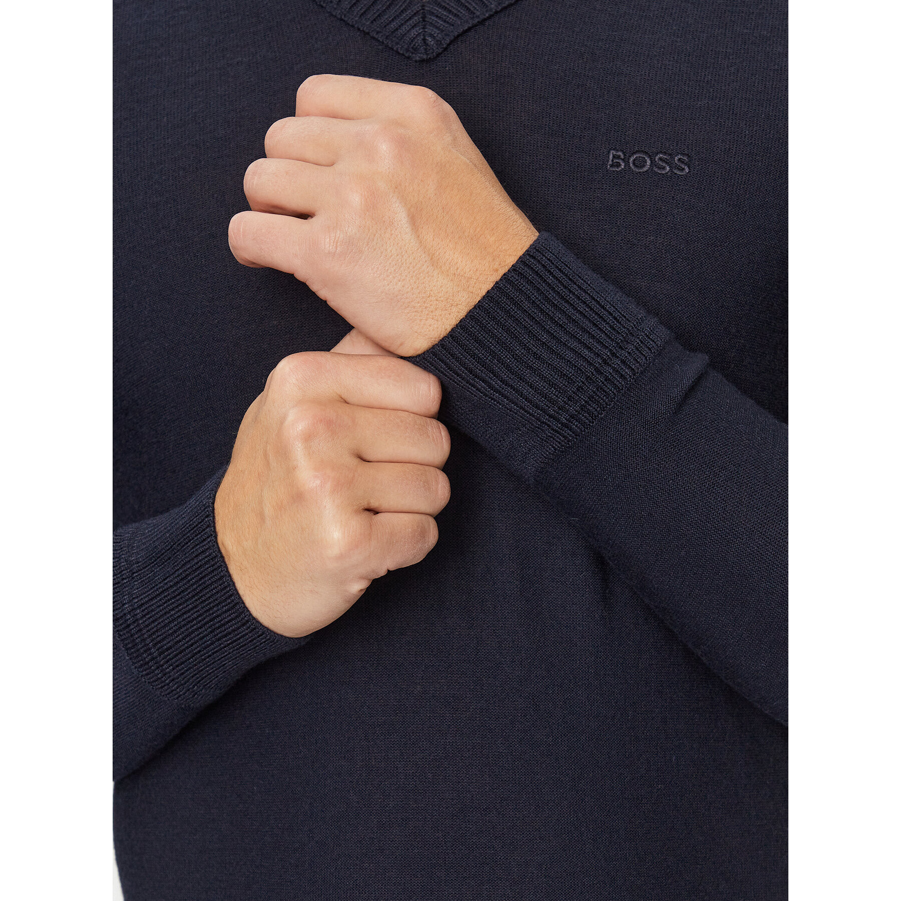 Boss Пуловер Avac_V 50510750 Тъмносин Regular Fit - Pepit.bg