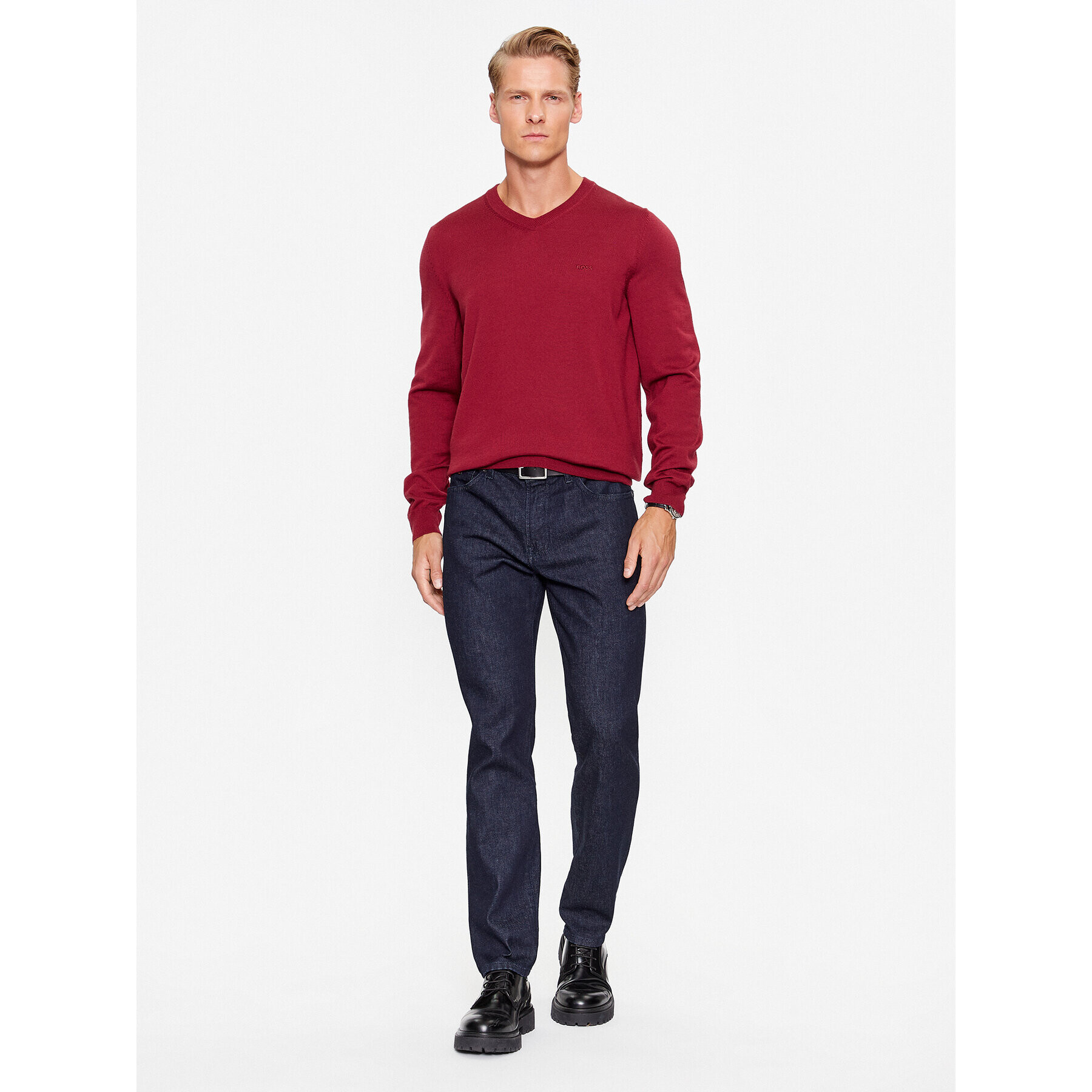 Boss Пуловер Baram-L 50476363 Бордо Regular Fit - Pepit.bg