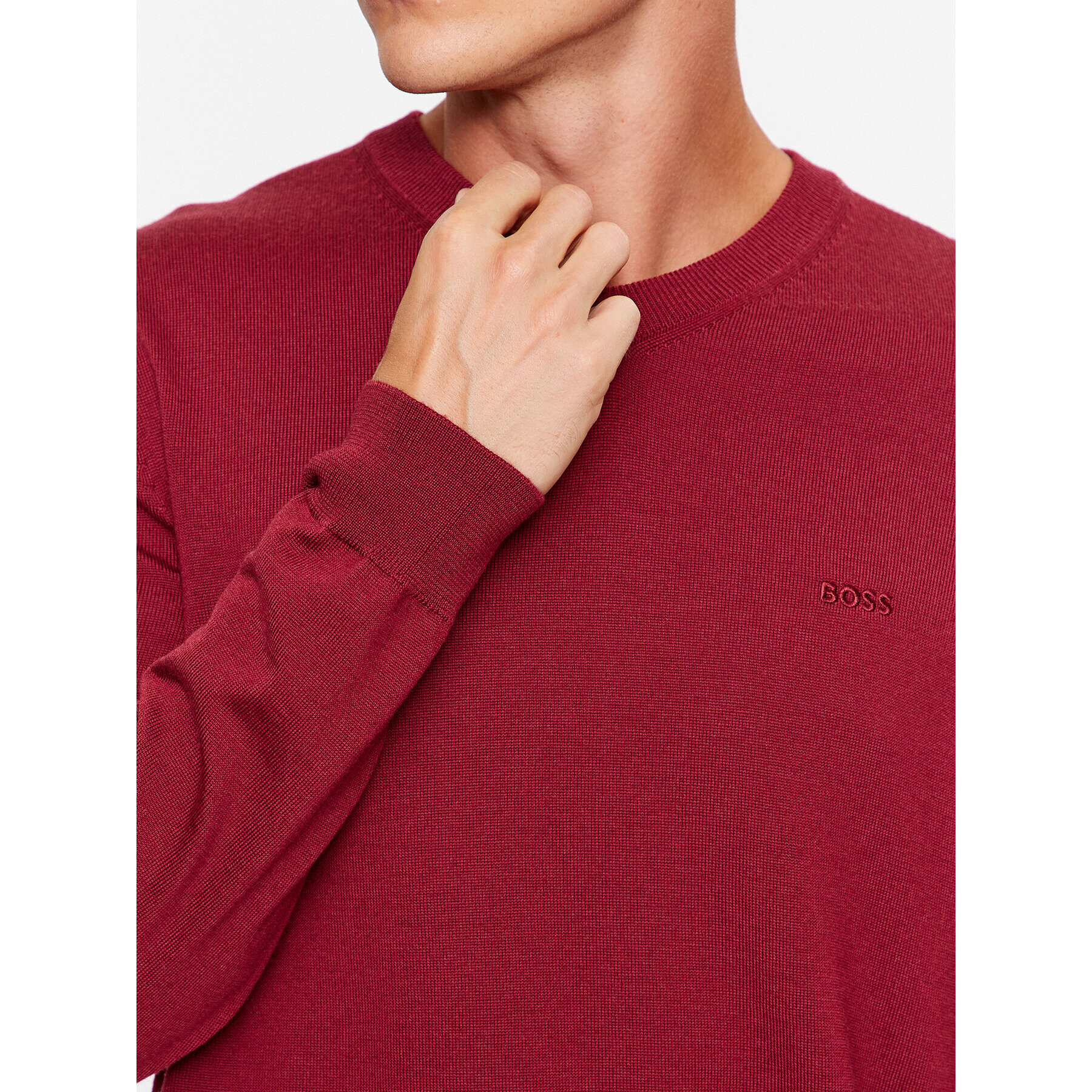 Boss Пуловер Baram-L 50476363 Бордо Regular Fit - Pepit.bg