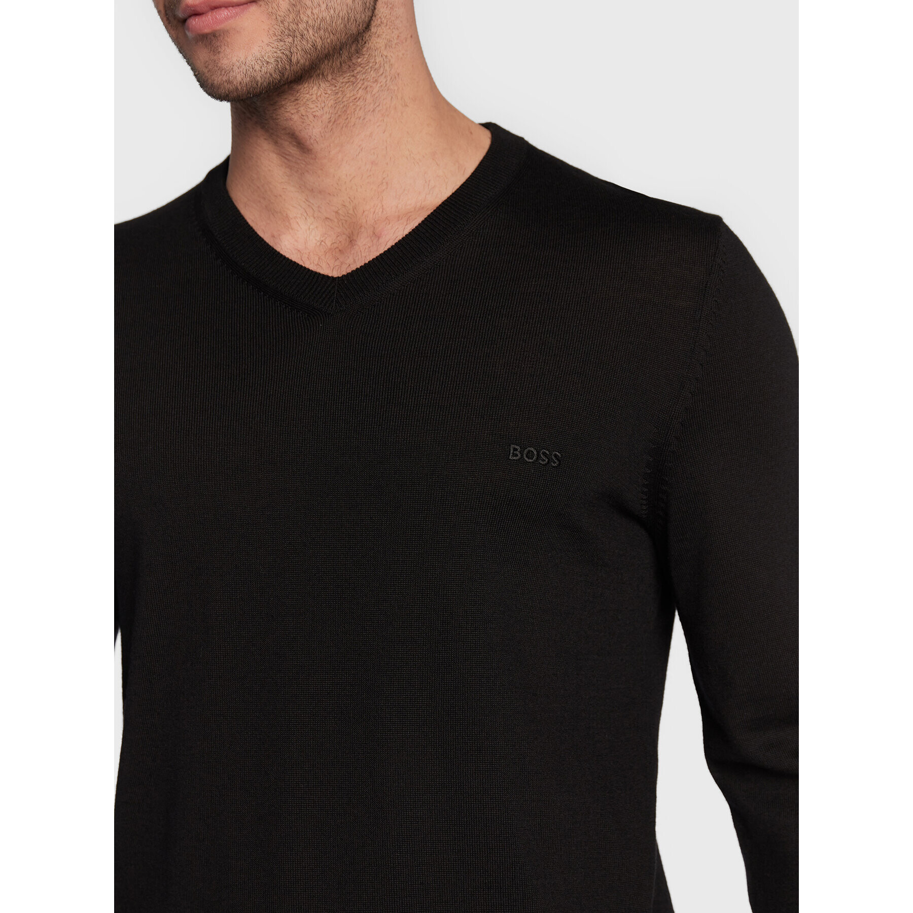 Boss Пуловер Baram-L 50476363 Черен Regular Fit - Pepit.bg