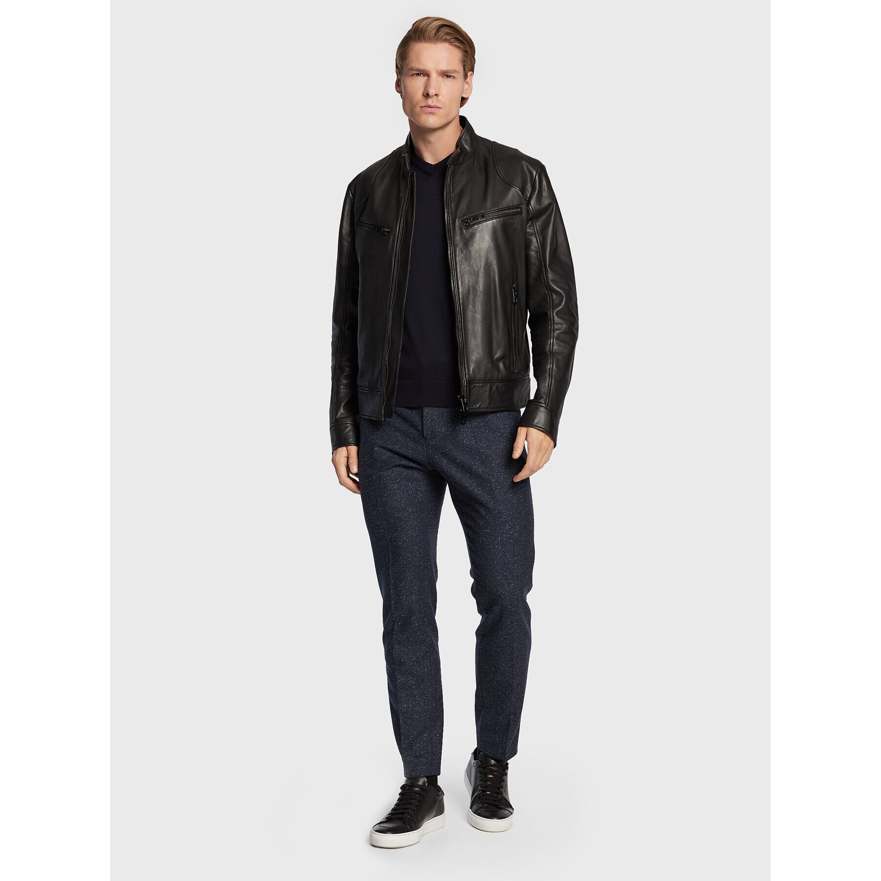 Boss Пуловер Baram-L 50476363 Тъмносин Slim Fit - Pepit.bg