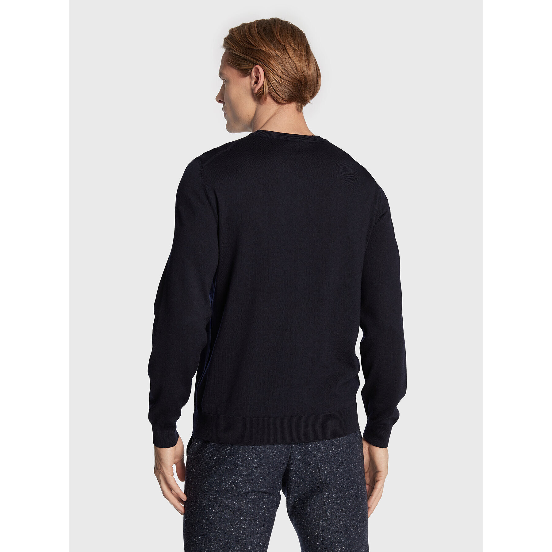 Boss Пуловер Baram-L 50476363 Тъмносин Slim Fit - Pepit.bg