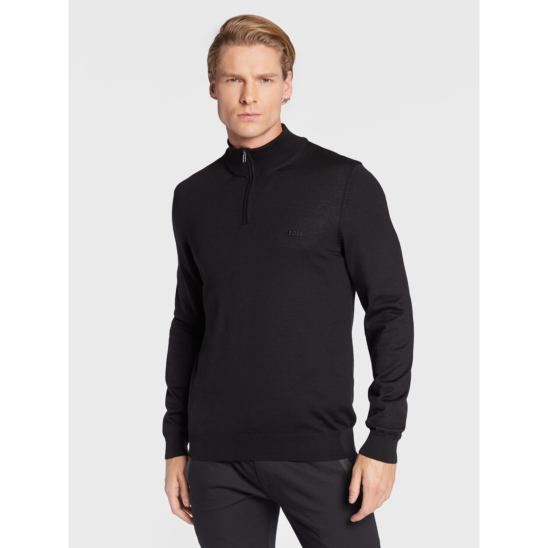 Boss Пуловер Benji-L 50476365 Черен Regular Fit - Pepit.bg