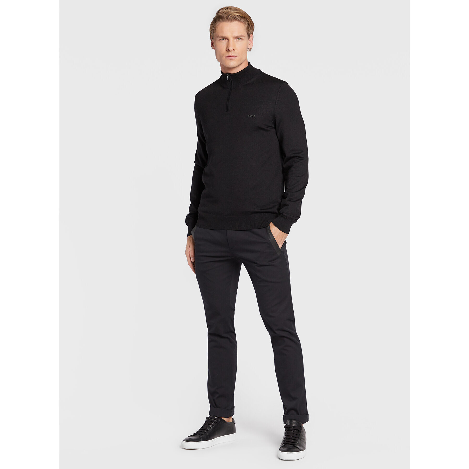 Boss Пуловер Benji-L 50476365 Черен Regular Fit - Pepit.bg