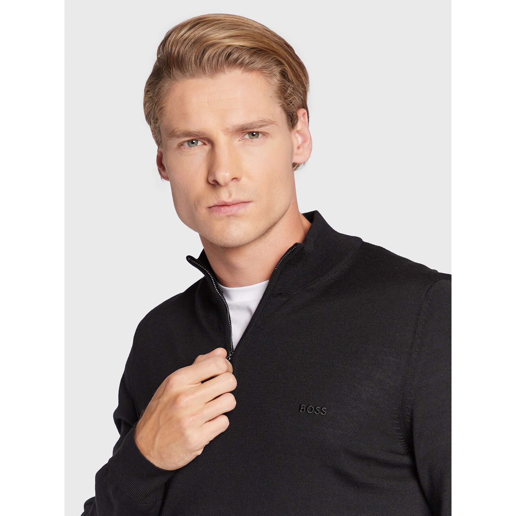 Boss Пуловер Benji-L 50476365 Черен Regular Fit - Pepit.bg