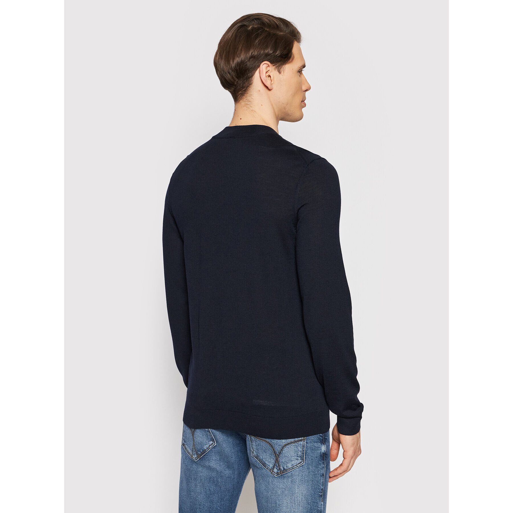 Boss Пуловер Bjarno 50416987 Тъмносин Regular Fit - Pepit.bg