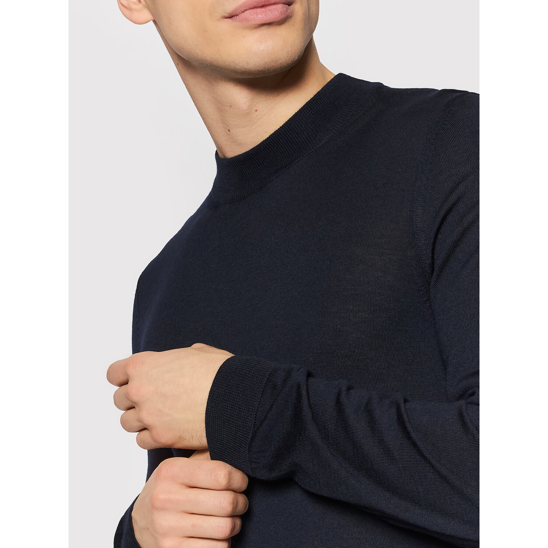 Boss Пуловер Bjarno 50416987 Тъмносин Regular Fit - Pepit.bg