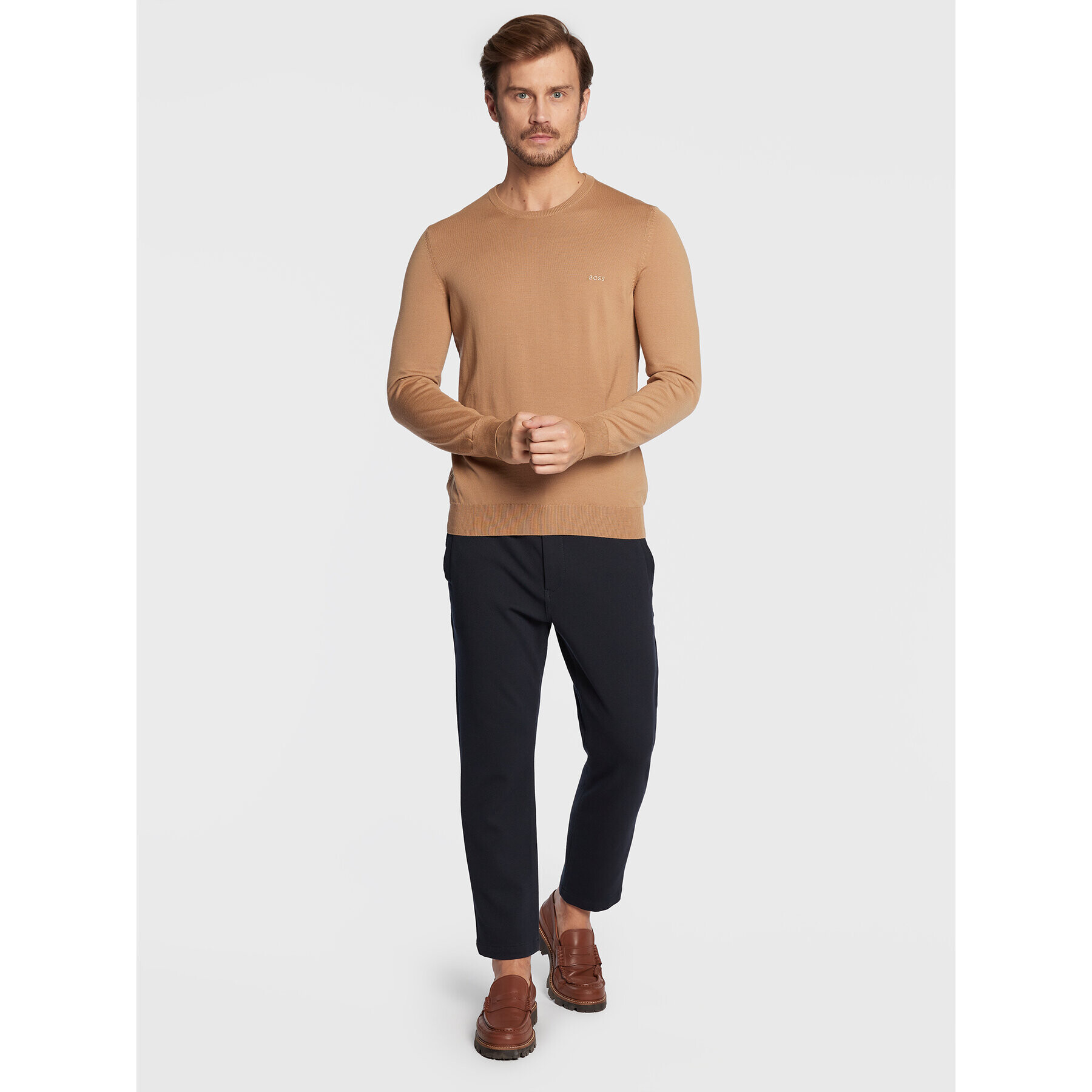 Boss Пуловер Botto-L 50476364 Бежов Regular Fit - Pepit.bg