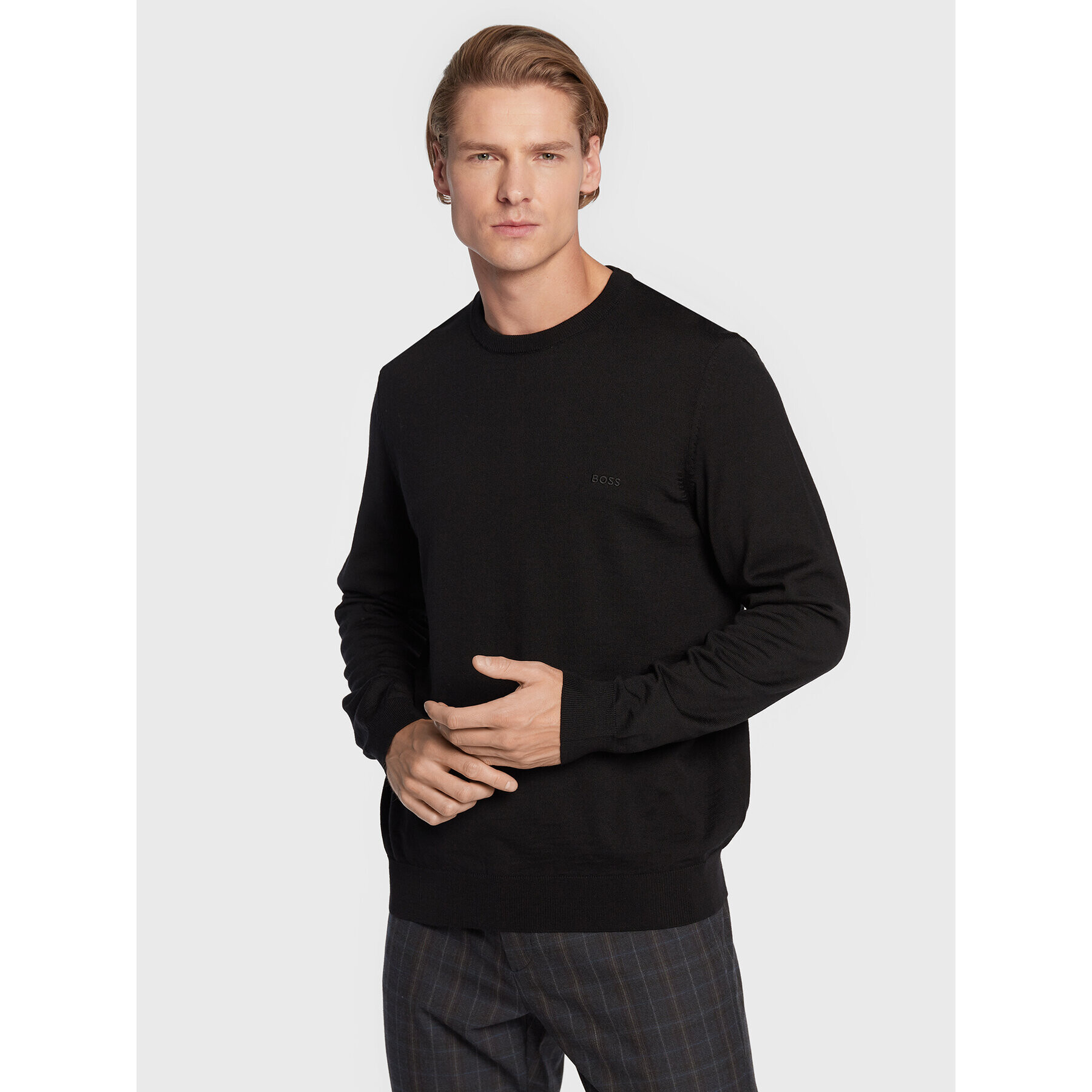Boss Пуловер Botto-L 50476364 Черен Regular Fit - Pepit.bg