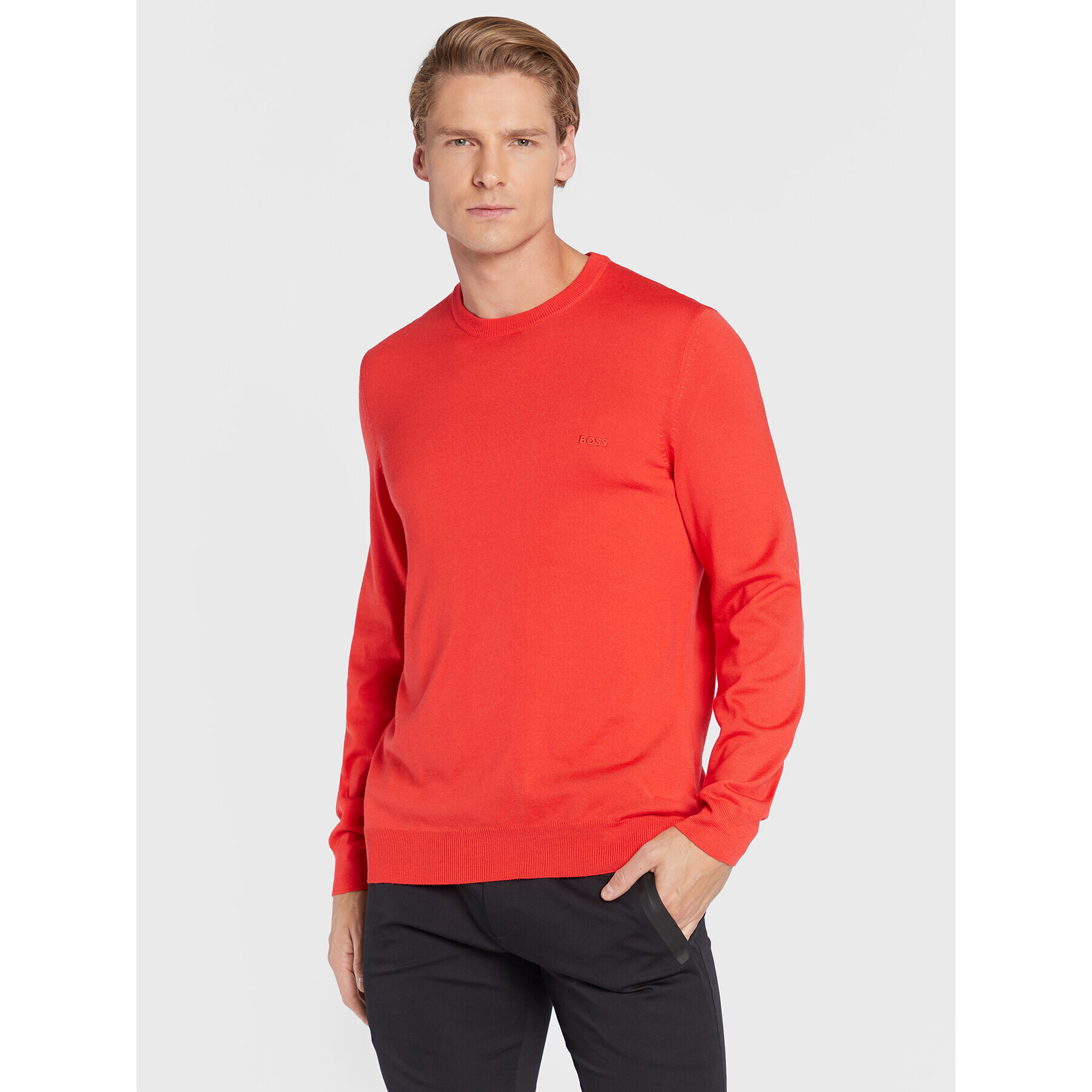 Boss Пуловер Botto-L 50476364 Оранжев Regular Fit - Pepit.bg