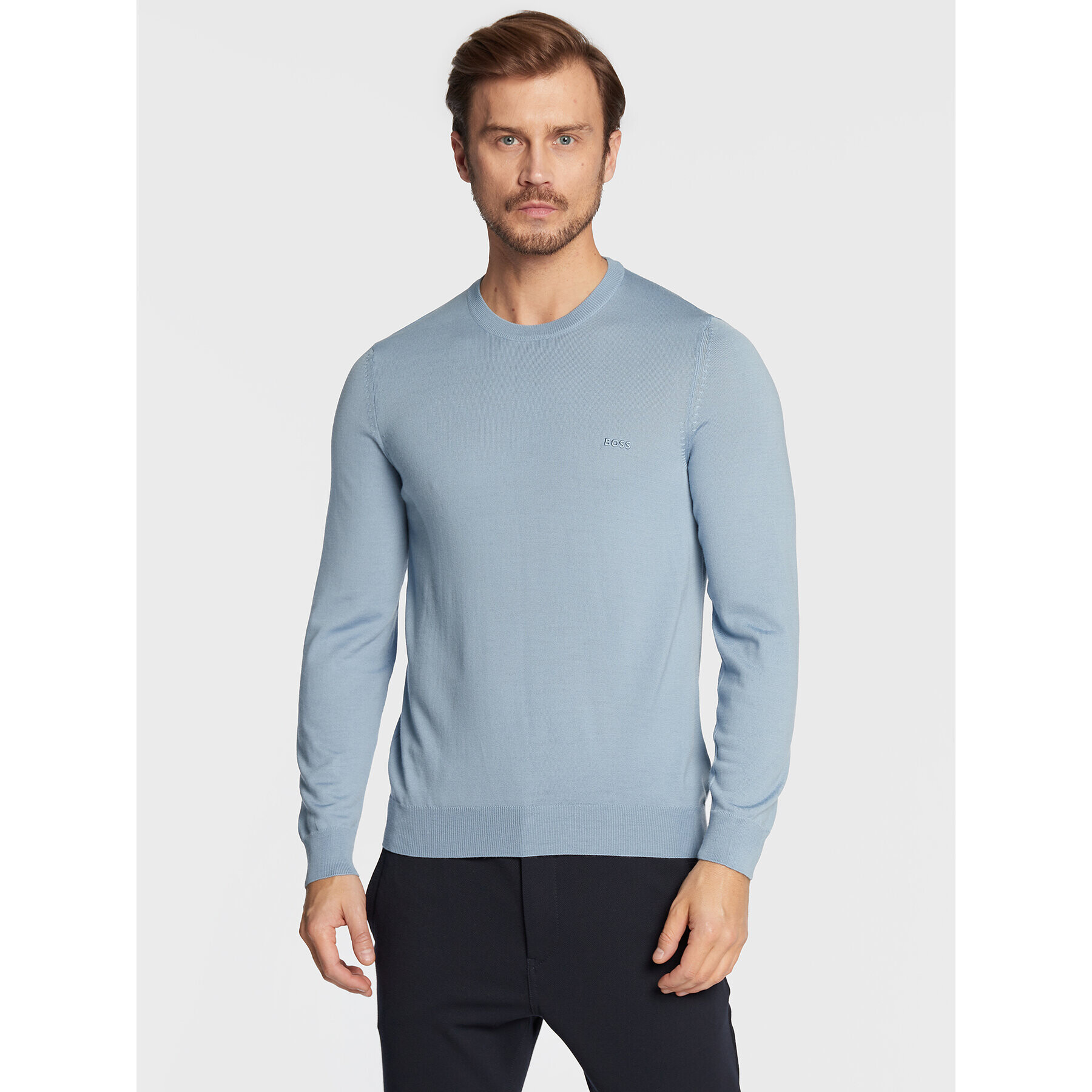 Boss Пуловер Botto-L 50476364 Син Regular Fit - Pepit.bg
