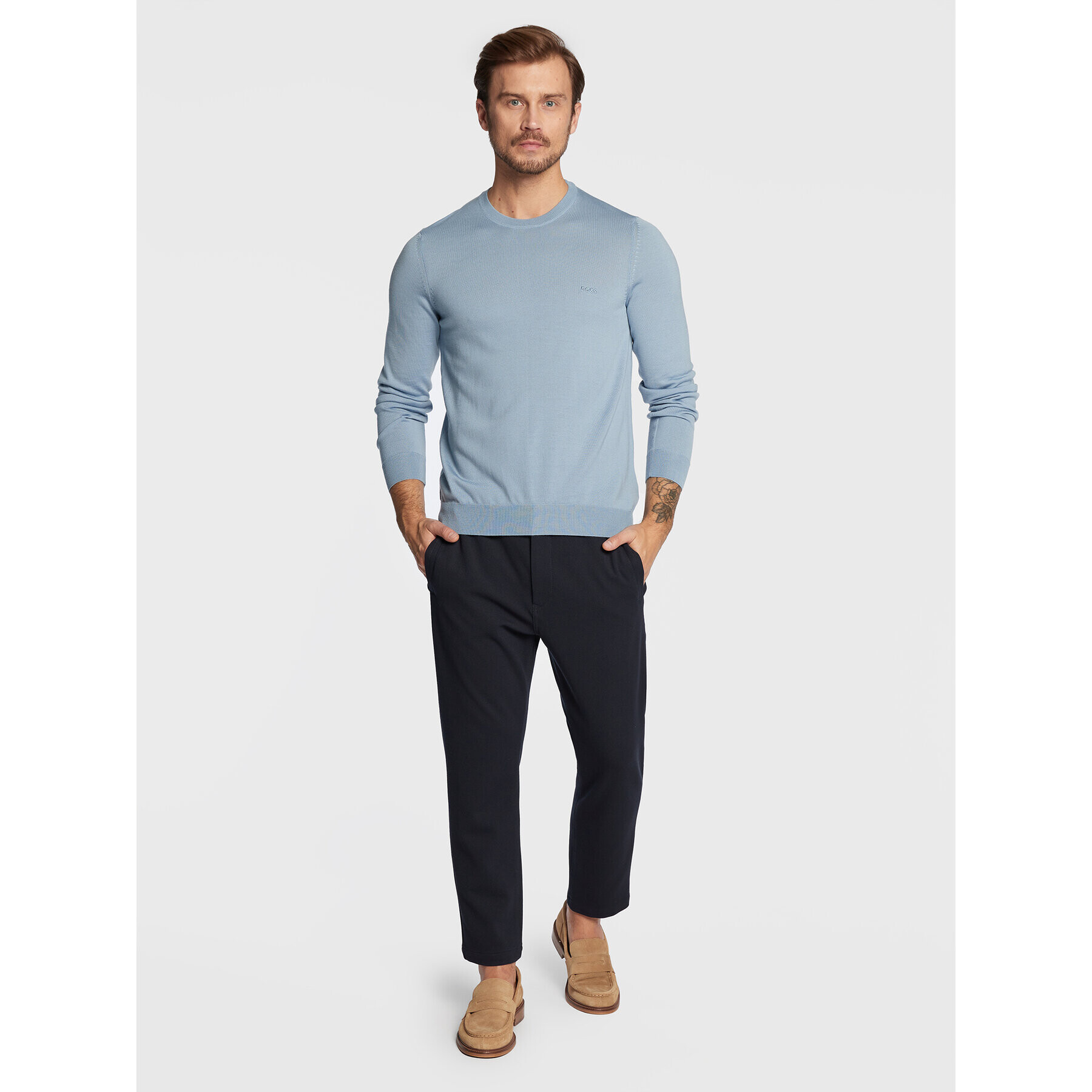 Boss Пуловер Botto-L 50476364 Син Regular Fit - Pepit.bg