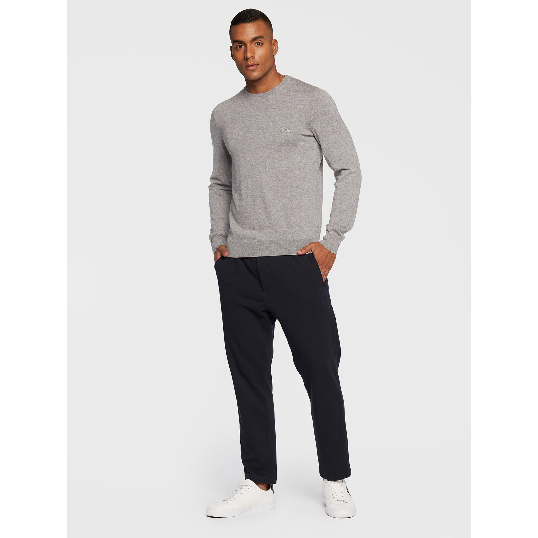 Boss Пуловер Botto-L 50476364 Сив Regular Fit - Pepit.bg