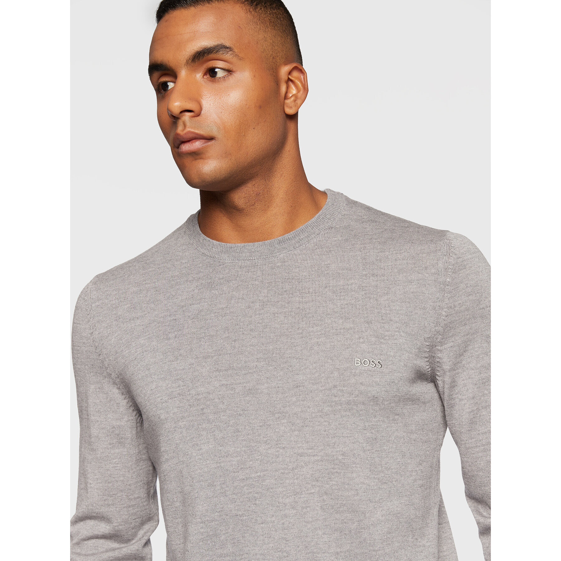 Boss Пуловер Botto-L 50476364 Сив Regular Fit - Pepit.bg
