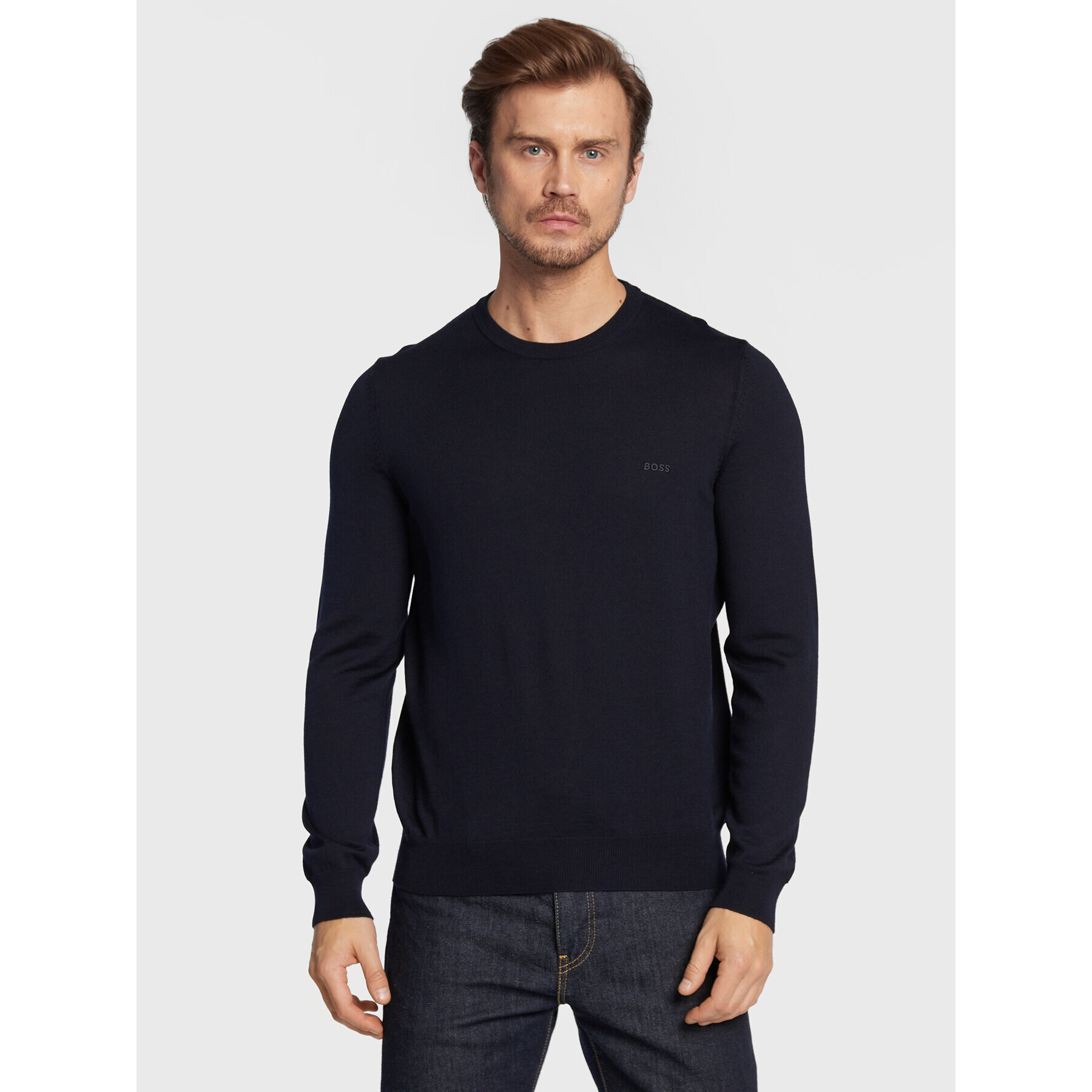 Boss Пуловер Botto-L 50476364 Тъмносин Regular Fit - Pepit.bg