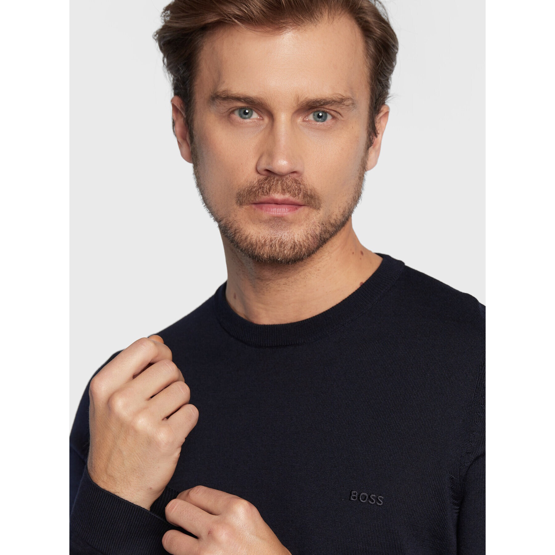 Boss Пуловер Botto-L 50476364 Тъмносин Regular Fit - Pepit.bg