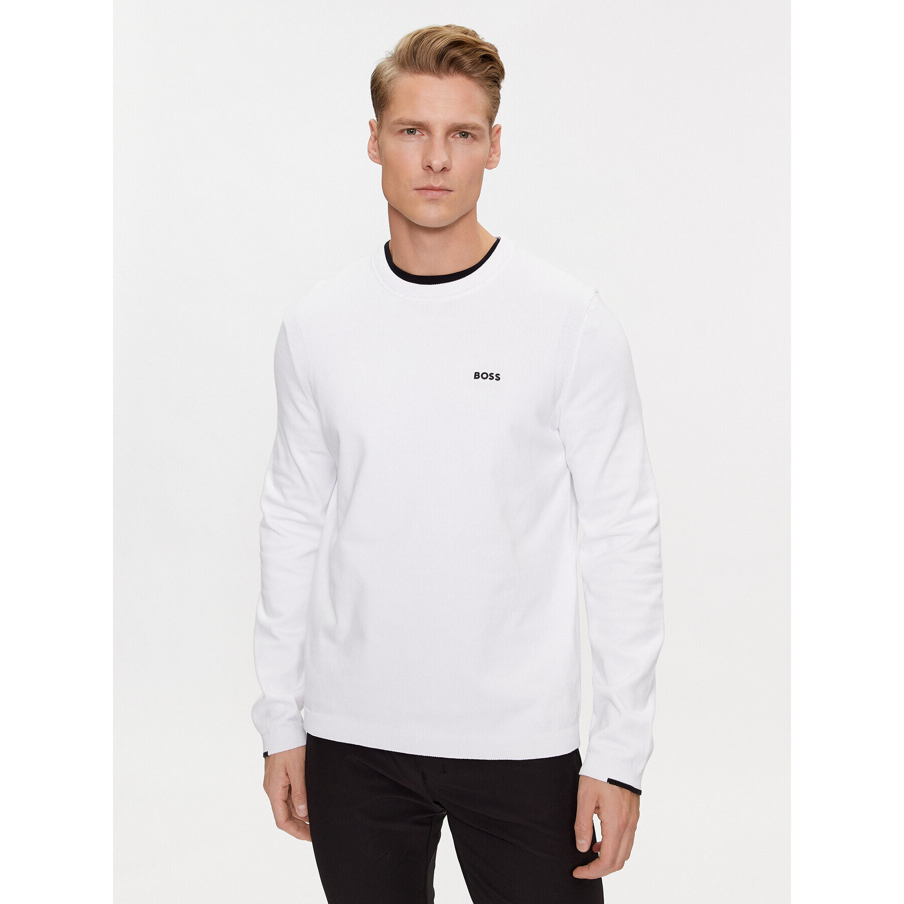 Boss Пуловер Ever-X_Cn 50498539 Бял Regular Fit - Pepit.bg