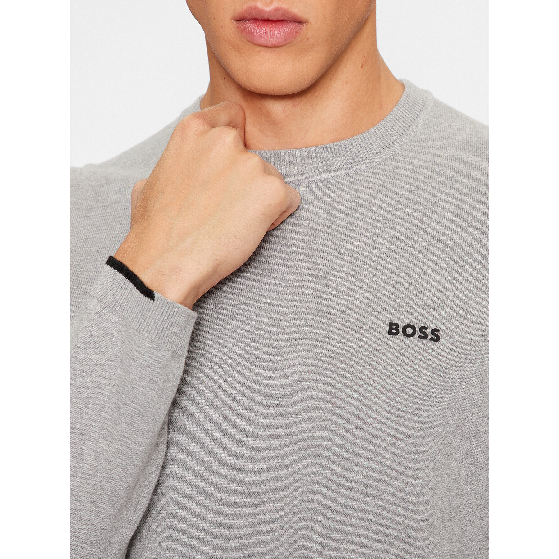 Boss Пуловер Ever-X_Cn 50498539 Сив Regular Fit - Pepit.bg