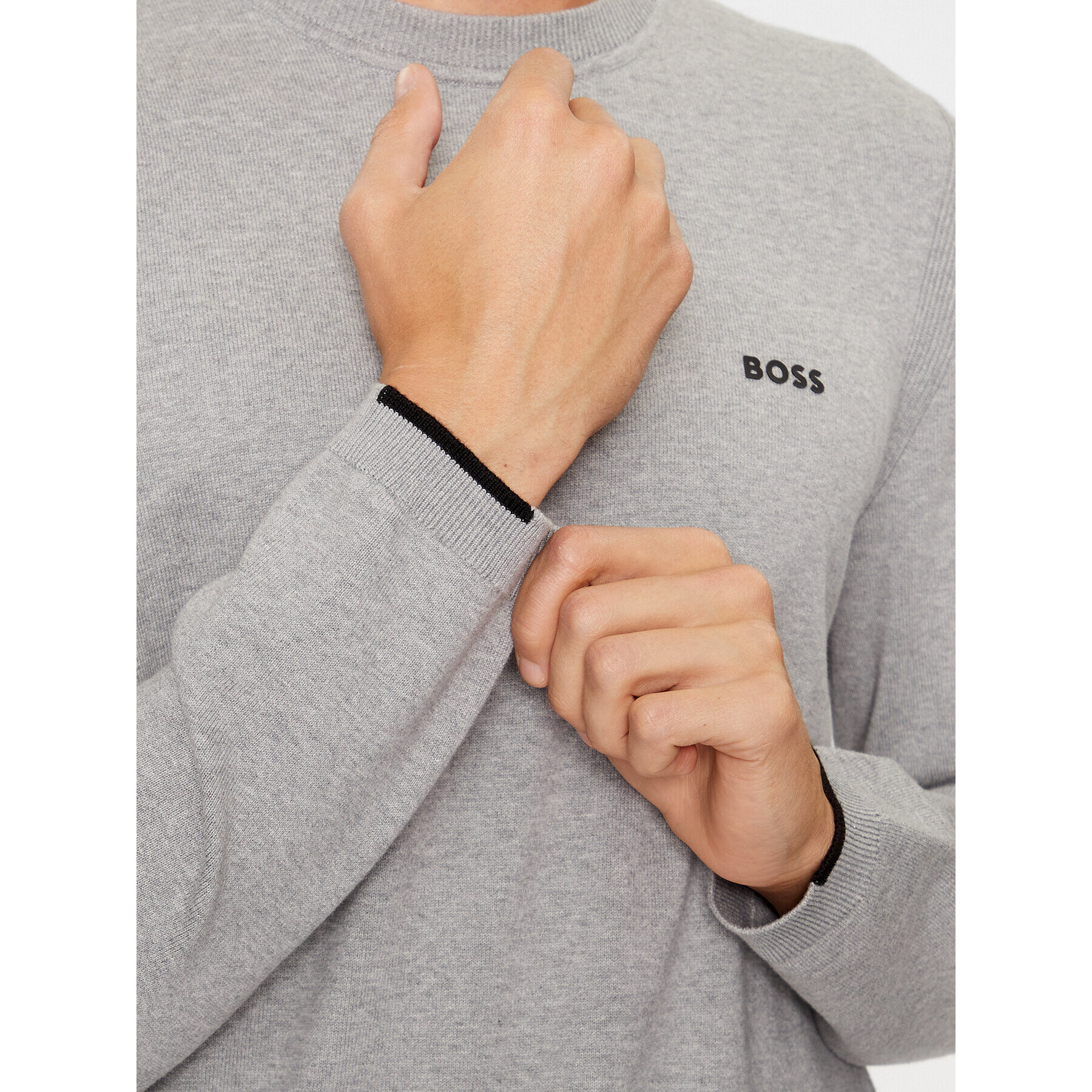 Boss Пуловер Ever-X_Cn 50498539 Сив Regular Fit - Pepit.bg