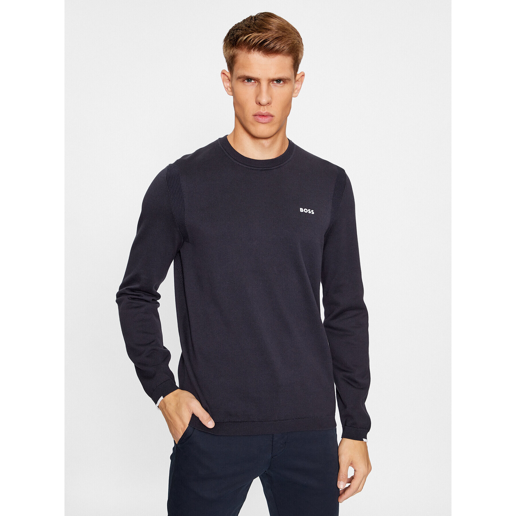 Boss Пуловер Ever-X_Cn 50498539 Тъмносин Regular Fit - Pepit.bg