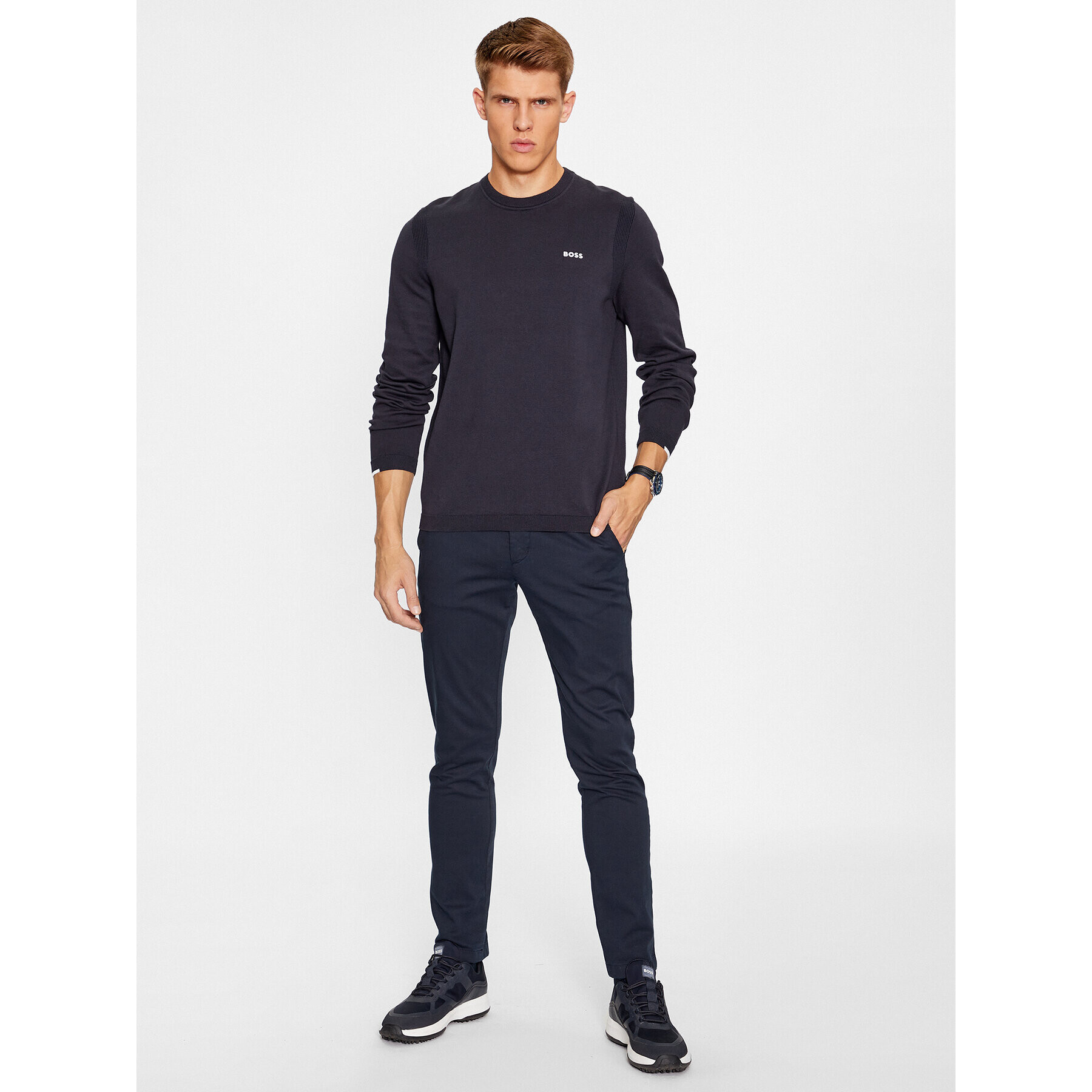 Boss Пуловер Ever-X_Cn 50498539 Тъмносин Regular Fit - Pepit.bg