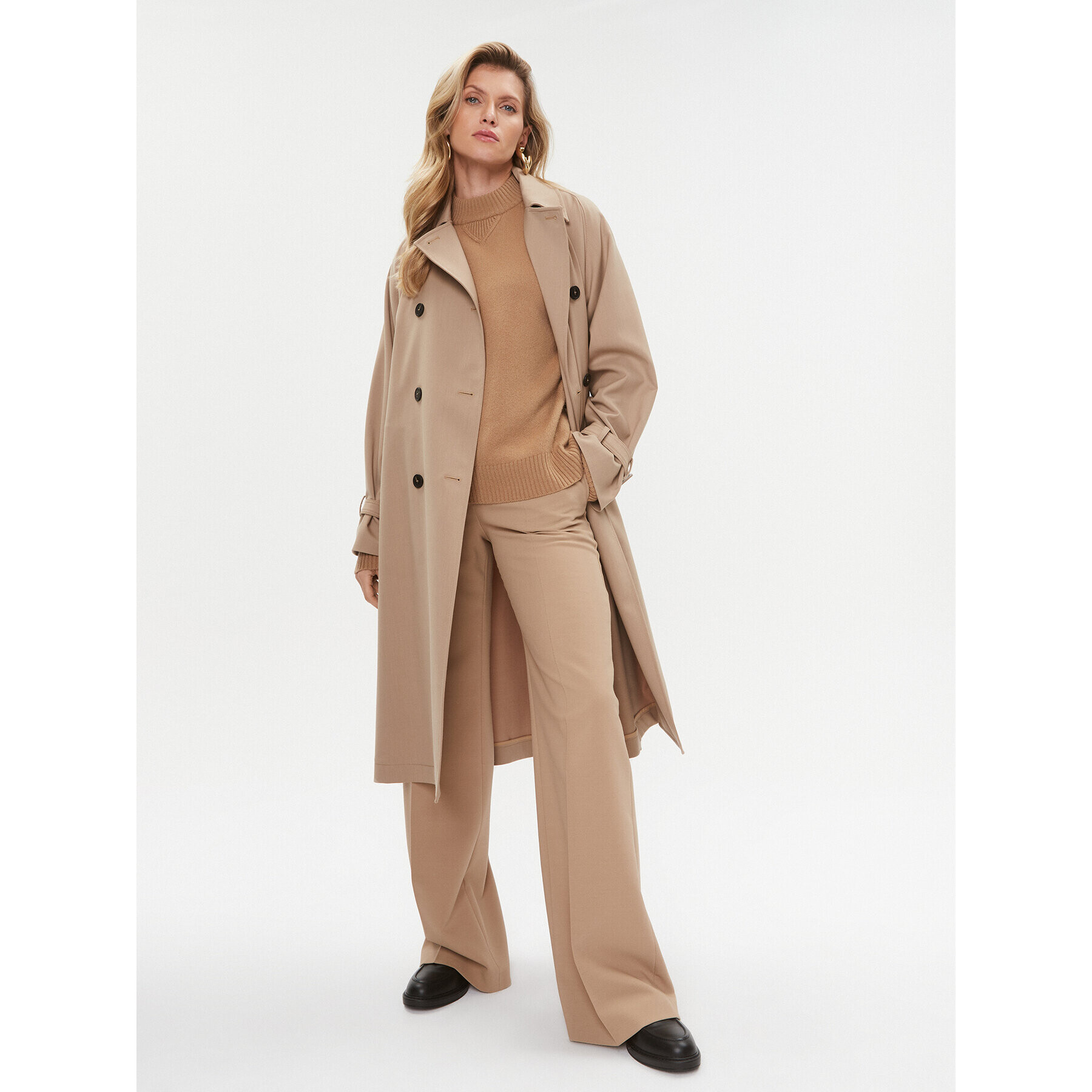 Boss Пуловер Foltin 50501575 Бежов Relaxed Fit - Pepit.bg