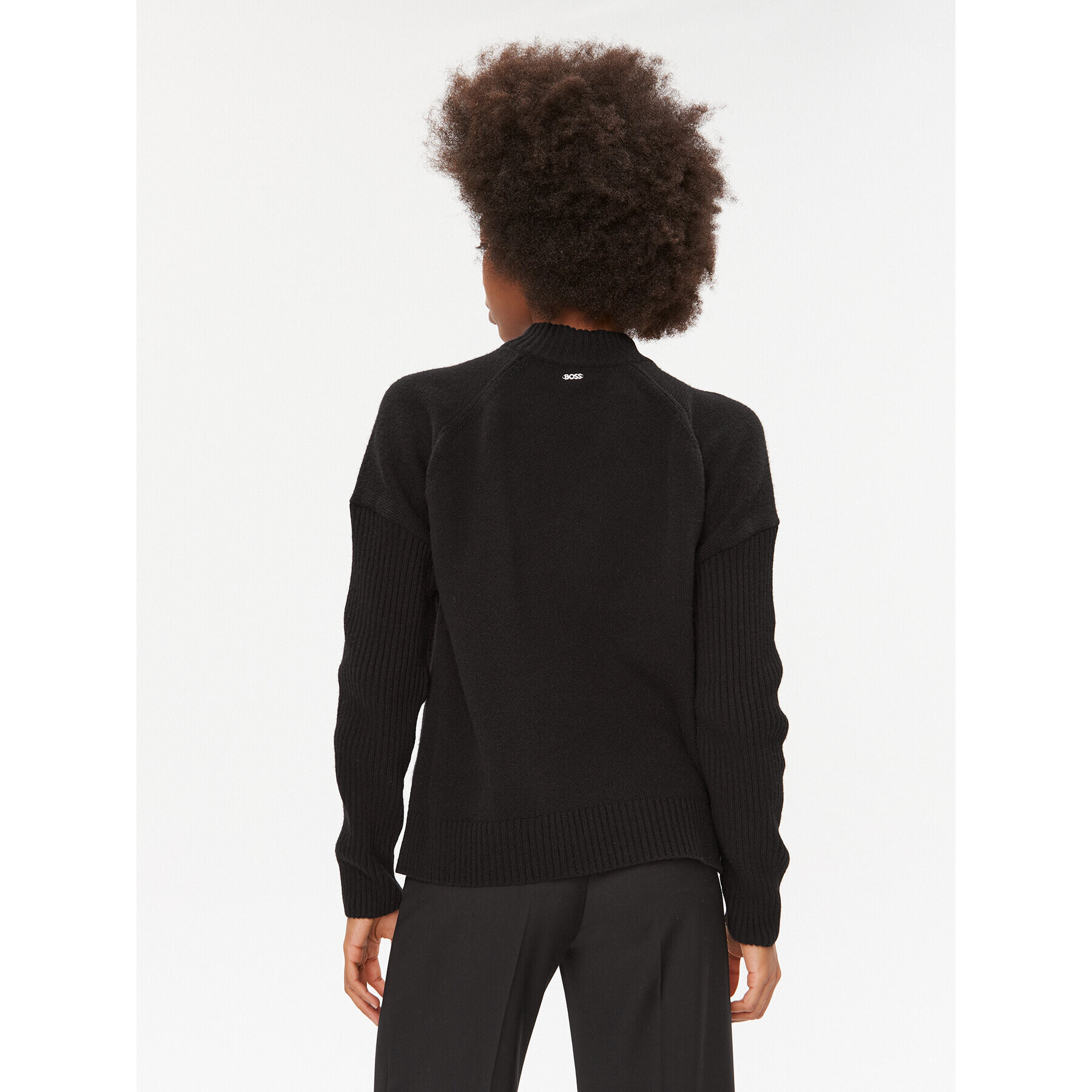 Boss Пуловер Foltin 50501575 Черен Relaxed Fit - Pepit.bg