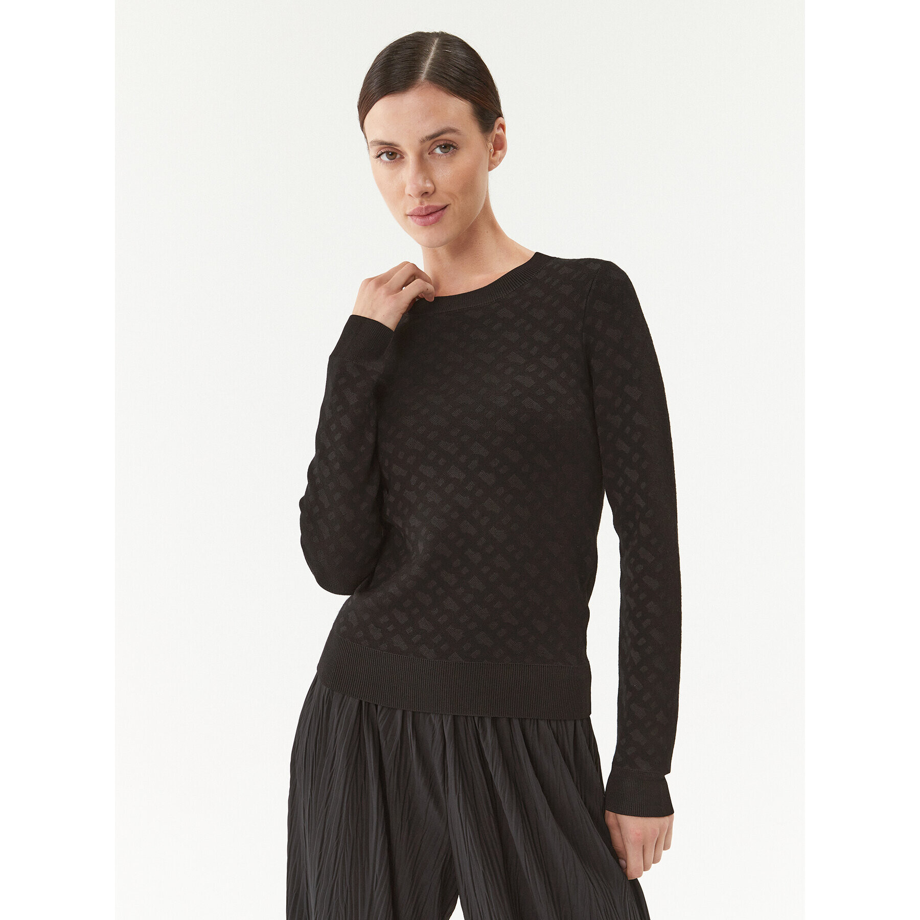 Boss Пуловер Furkina 50493923 Черен Regular Fit - Pepit.bg