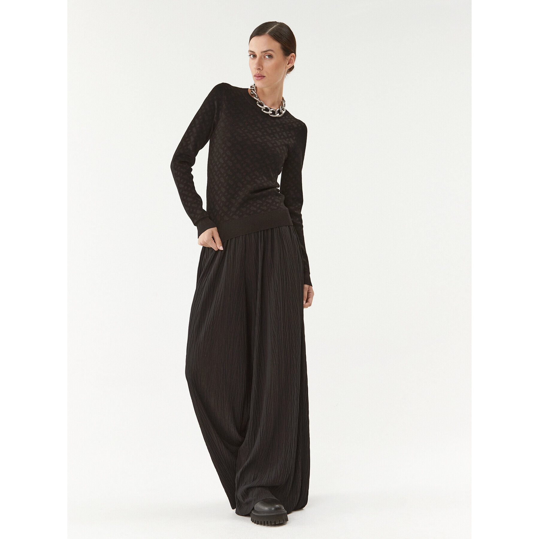 Boss Пуловер Furkina 50493923 Черен Regular Fit - Pepit.bg