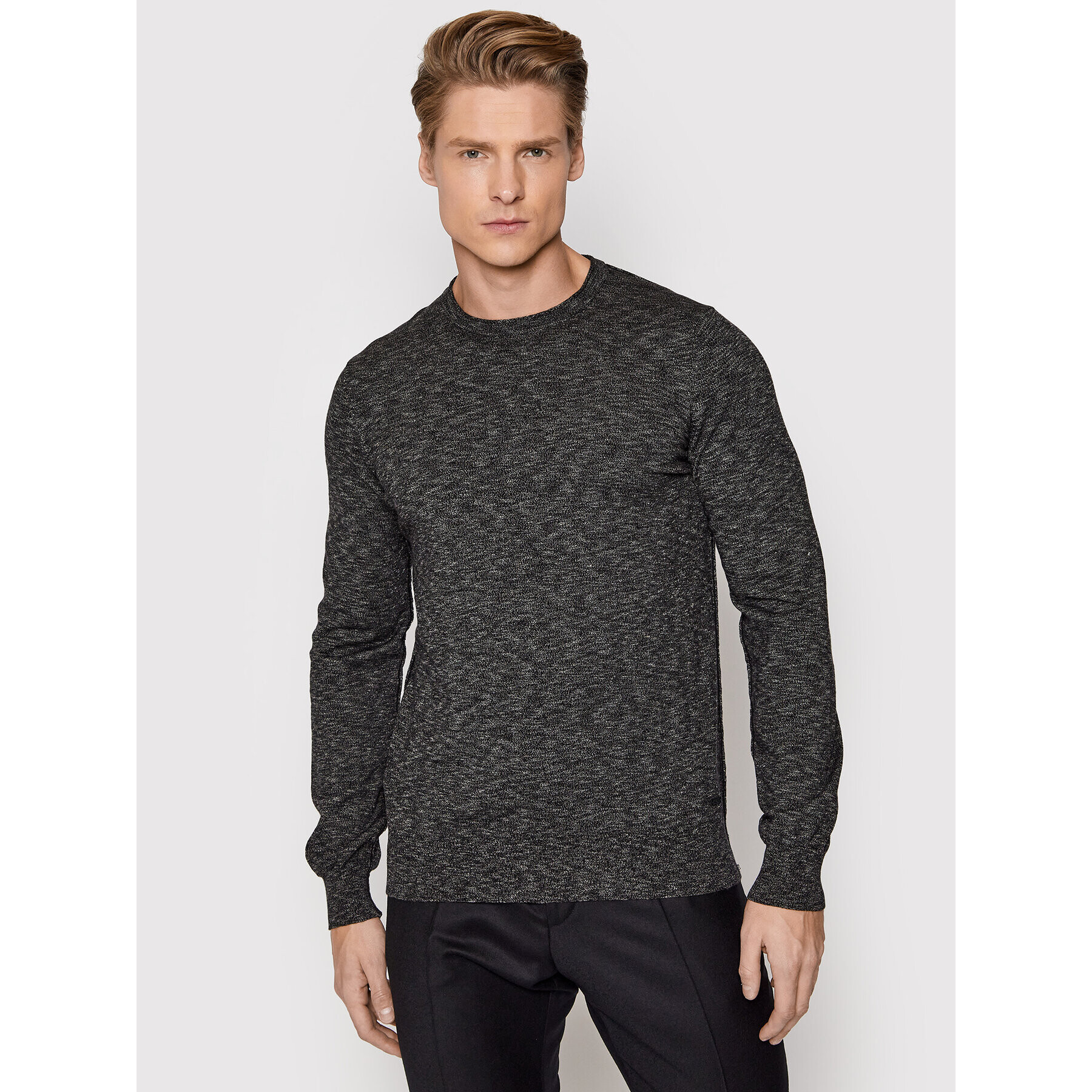 Boss Пуловер Kabiron 50446540 Сив Slim Fit - Pepit.bg