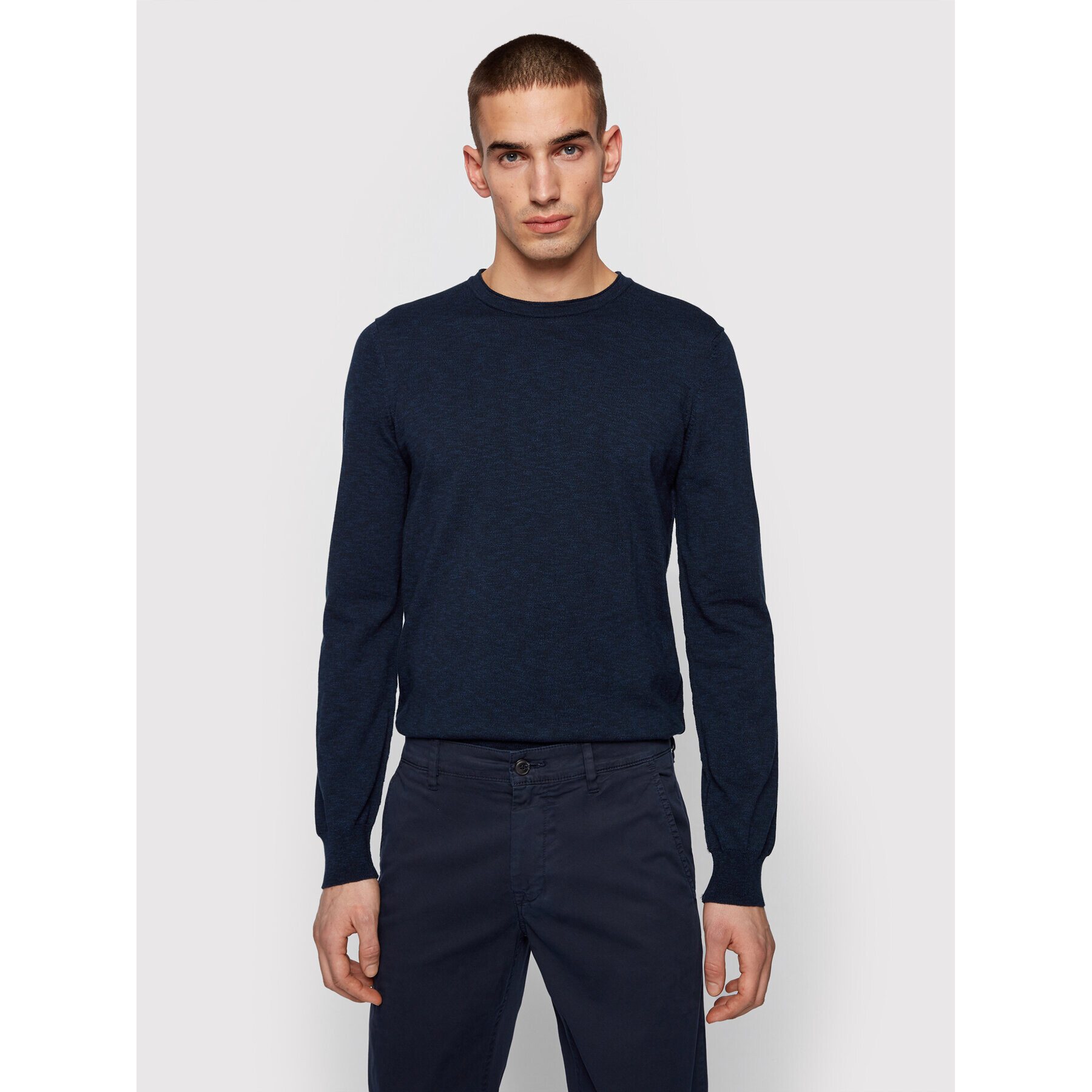 Boss Пуловер Kabiron 50446540 Тъмносин Slim Fit - Pepit.bg