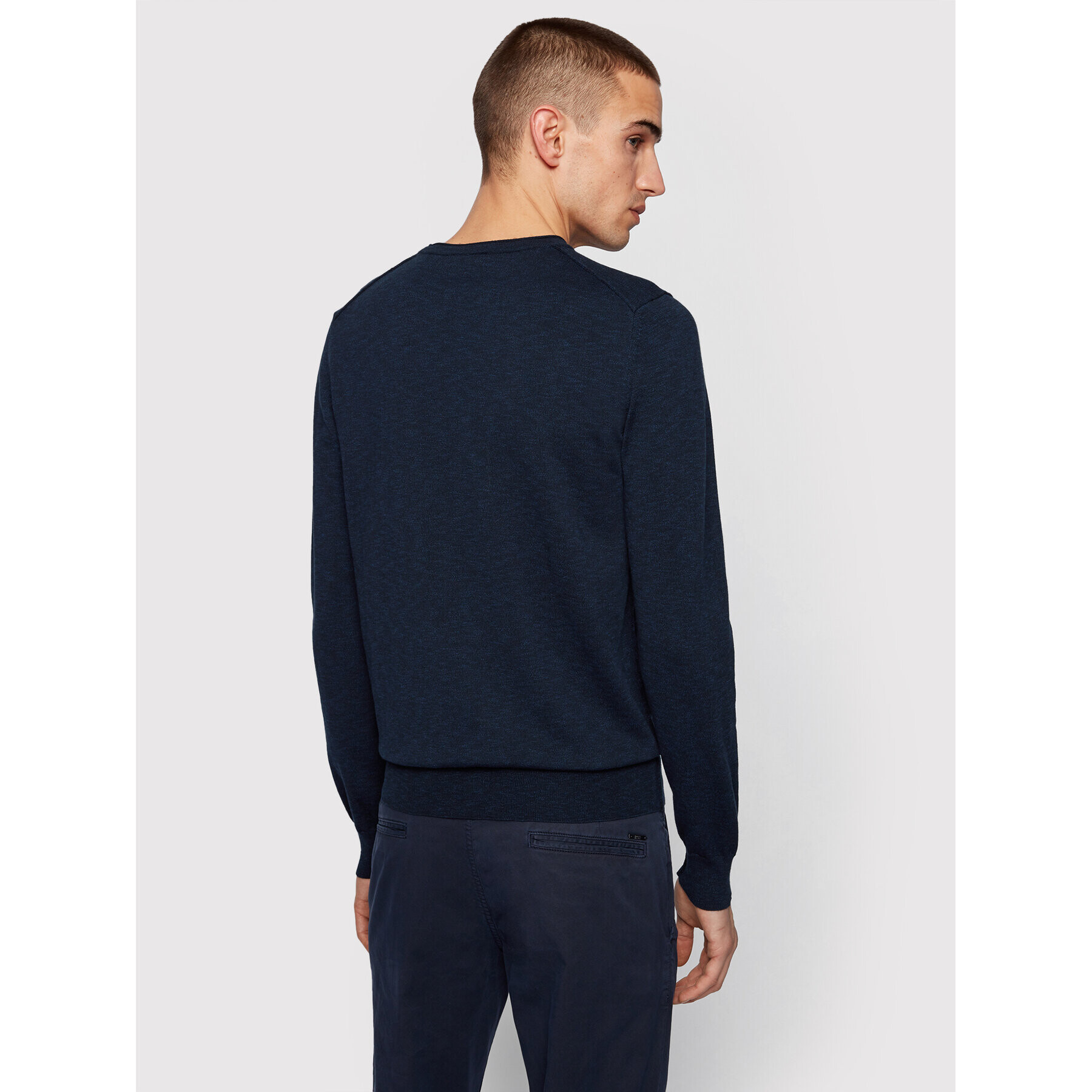 Boss Пуловер Kabiron 50446540 Тъмносин Slim Fit - Pepit.bg