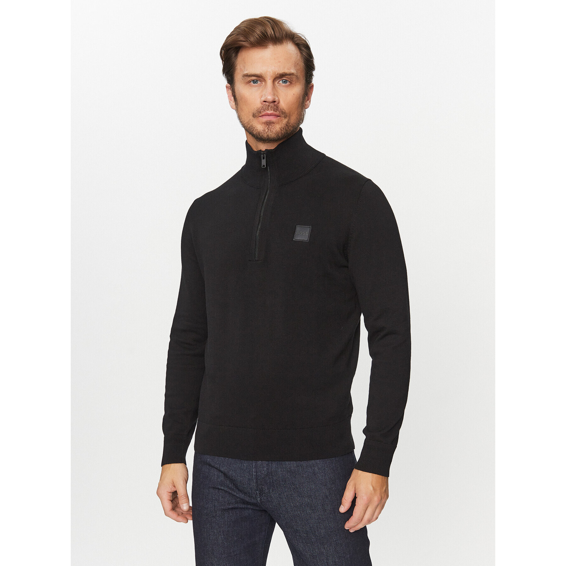 Boss Пуловер Kanobix 50494387 Черен Regular Fit - Pepit.bg