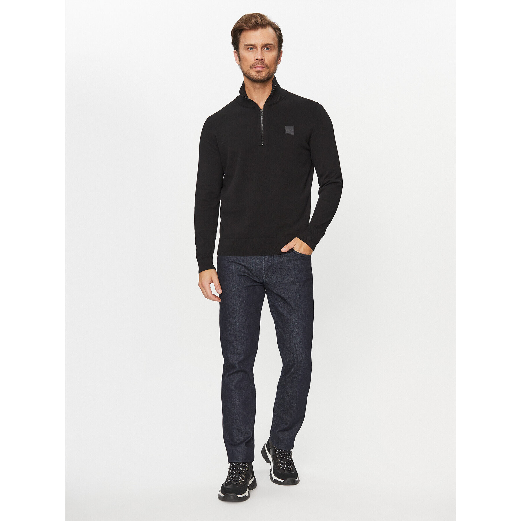 Boss Пуловер Kanobix 50494387 Черен Regular Fit - Pepit.bg