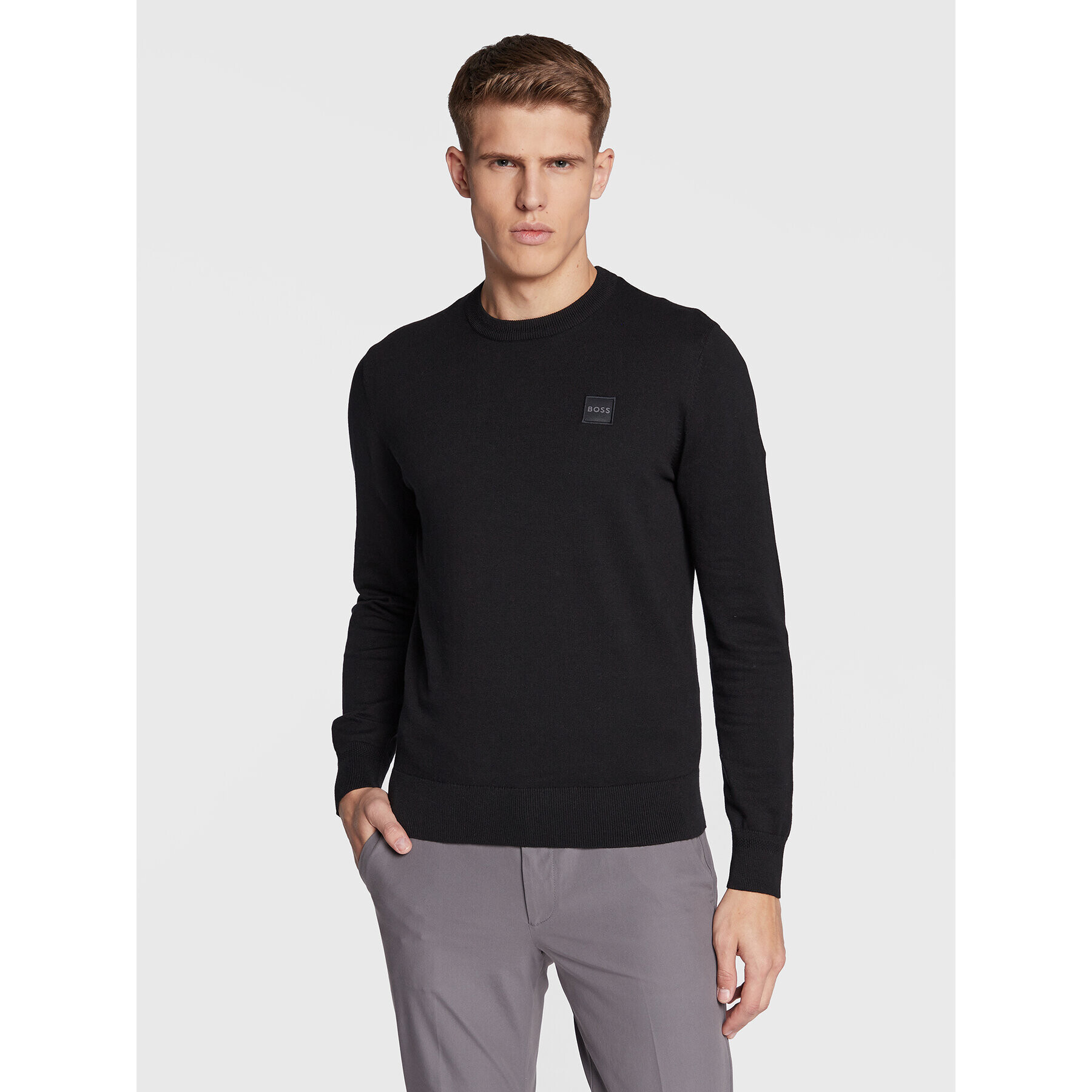 Boss Пуловер Kanovano 50471343 Черен Regular Fit - Pepit.bg