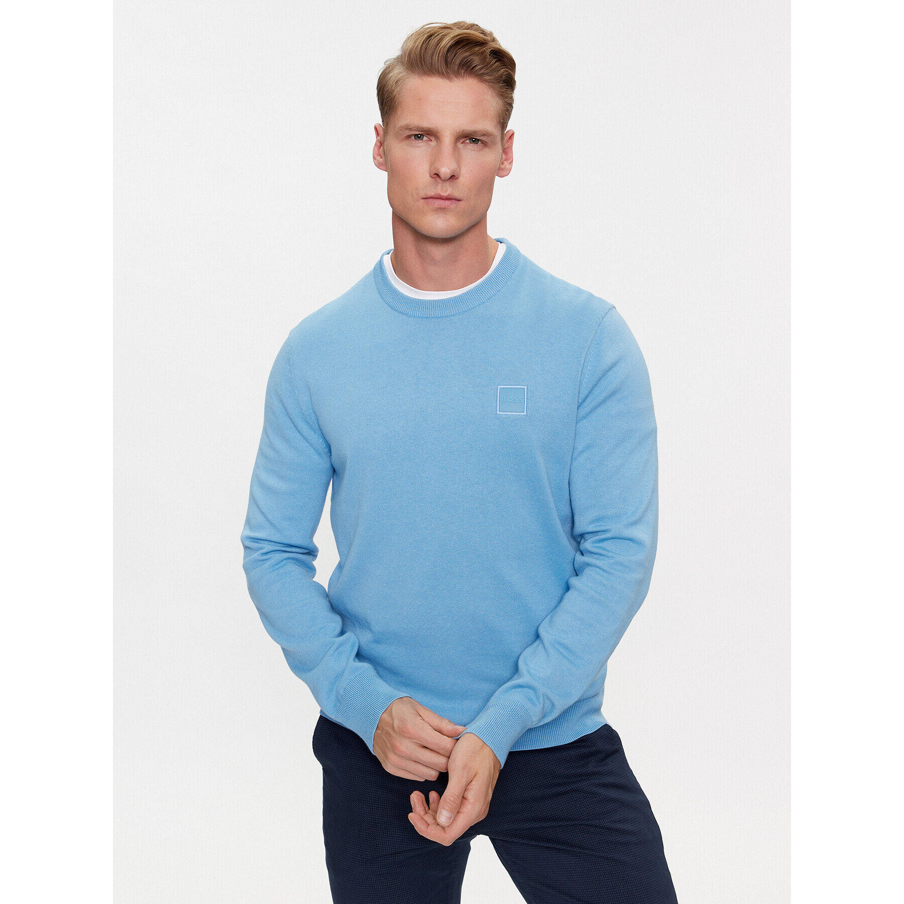 Boss Пуловер Kanovano 50471343 Син Regular Fit - Pepit.bg