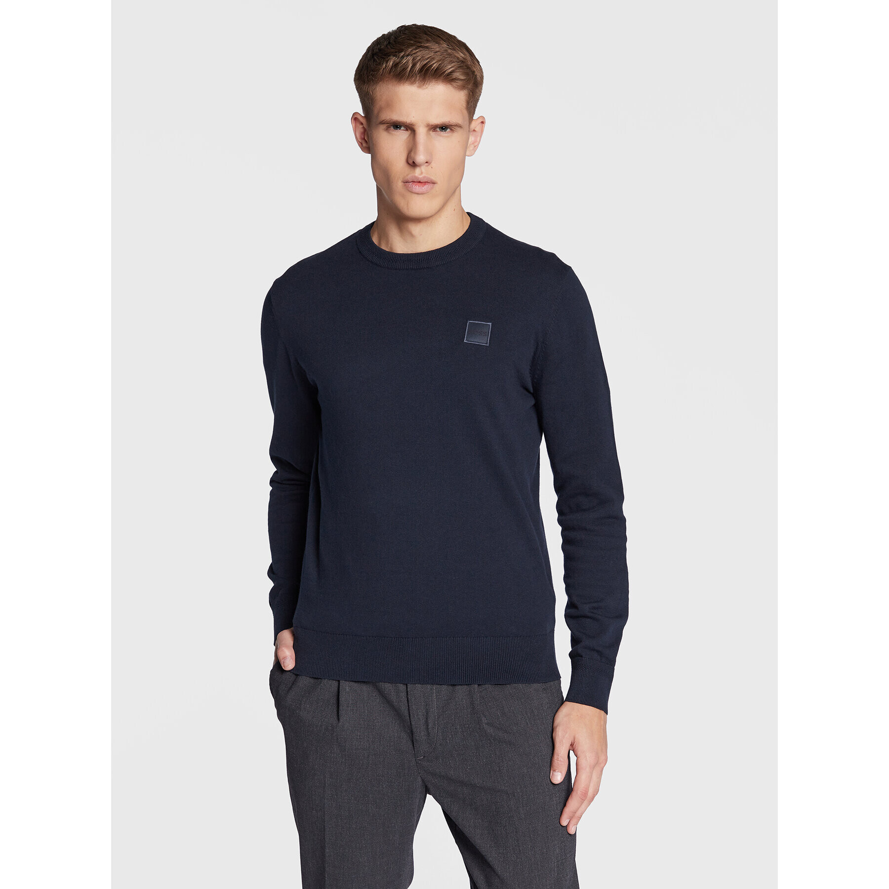 Boss Пуловер Kanovano 50471343 Тъмносин Regular Fit - Pepit.bg