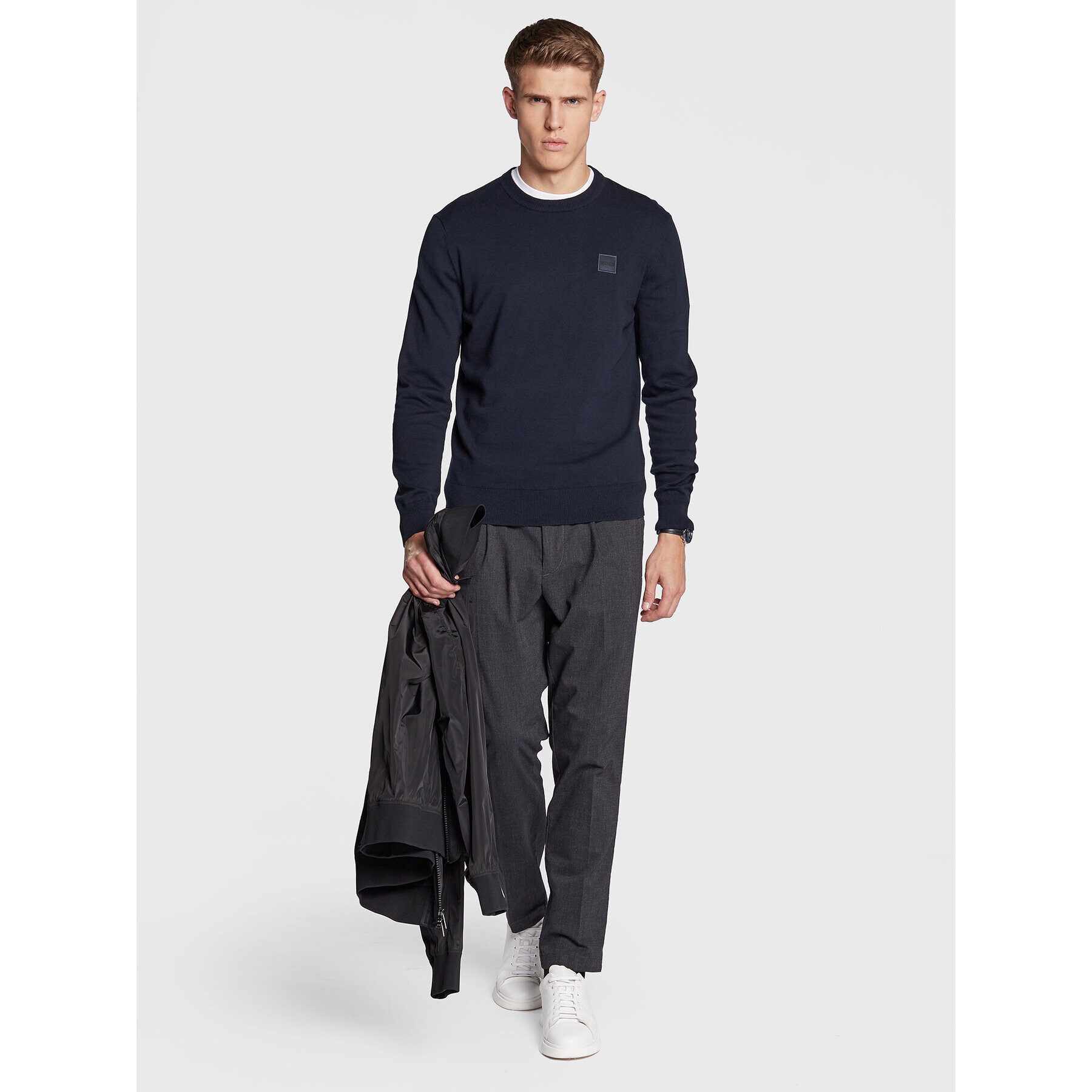 Boss Пуловер Kanovano 50471343 Тъмносин Regular Fit - Pepit.bg