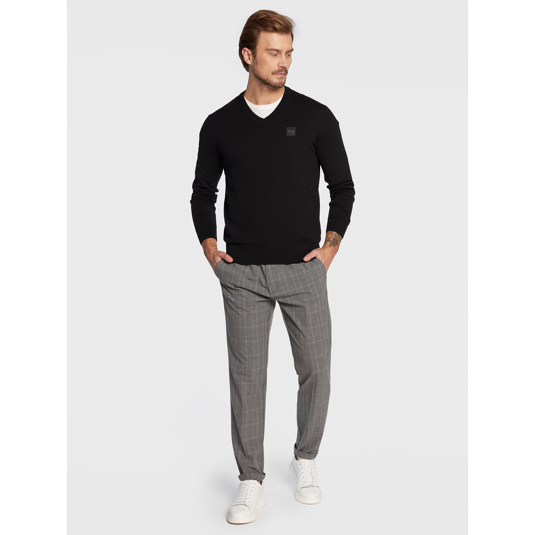Boss Пуловер Kanovano_V 50480060 Черен Regular Fit - Pepit.bg