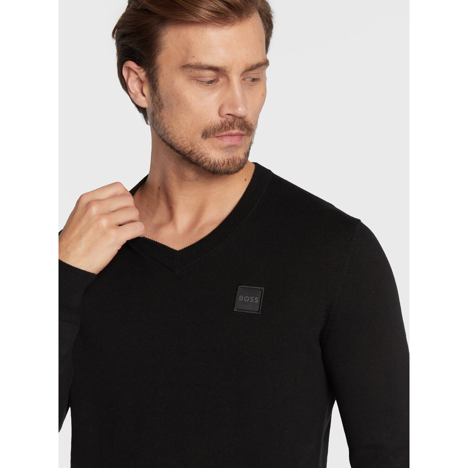 Boss Пуловер Kanovano_V 50480060 Черен Regular Fit - Pepit.bg