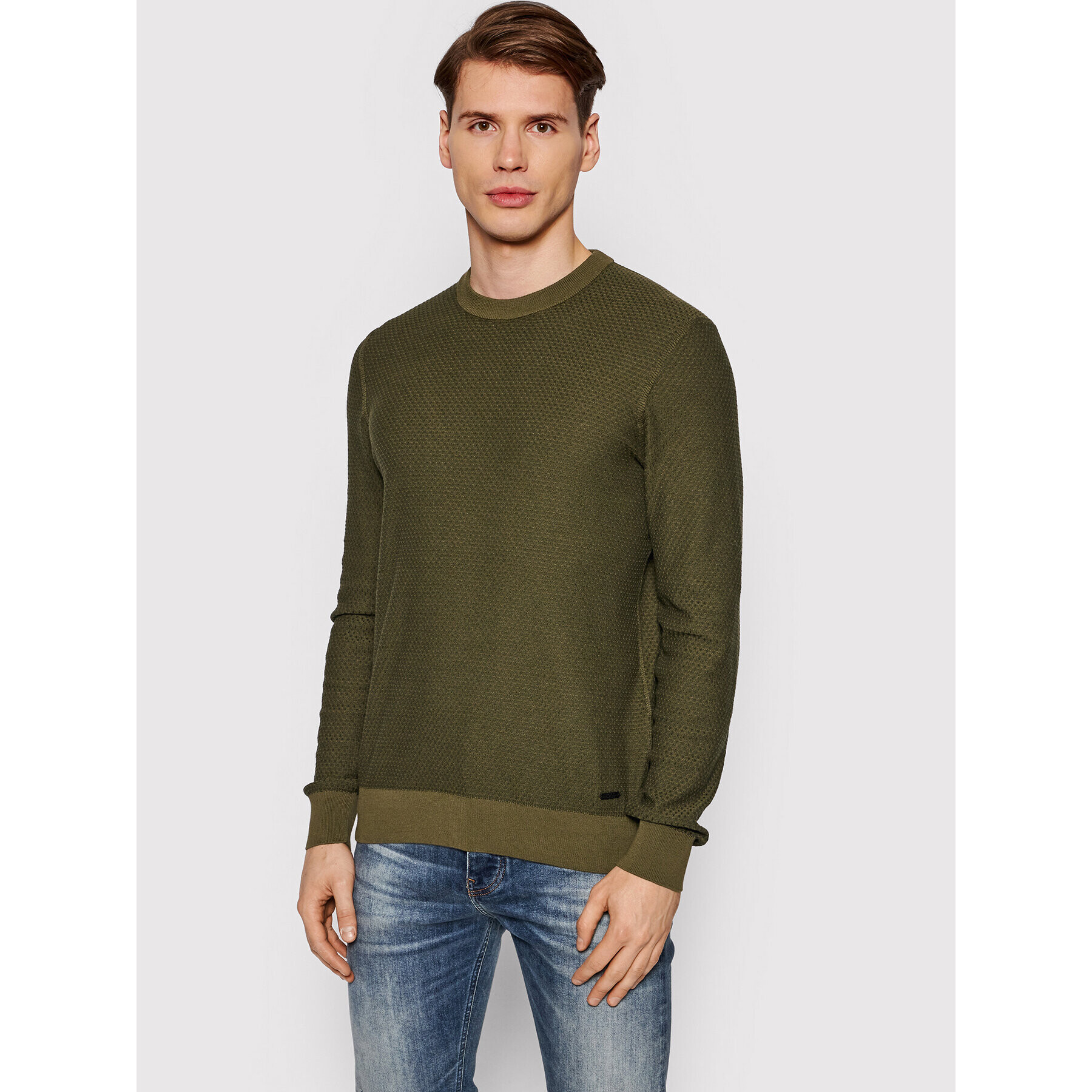 Boss Пуловер Kapoko 50454933 Зелен Regular Fit - Pepit.bg