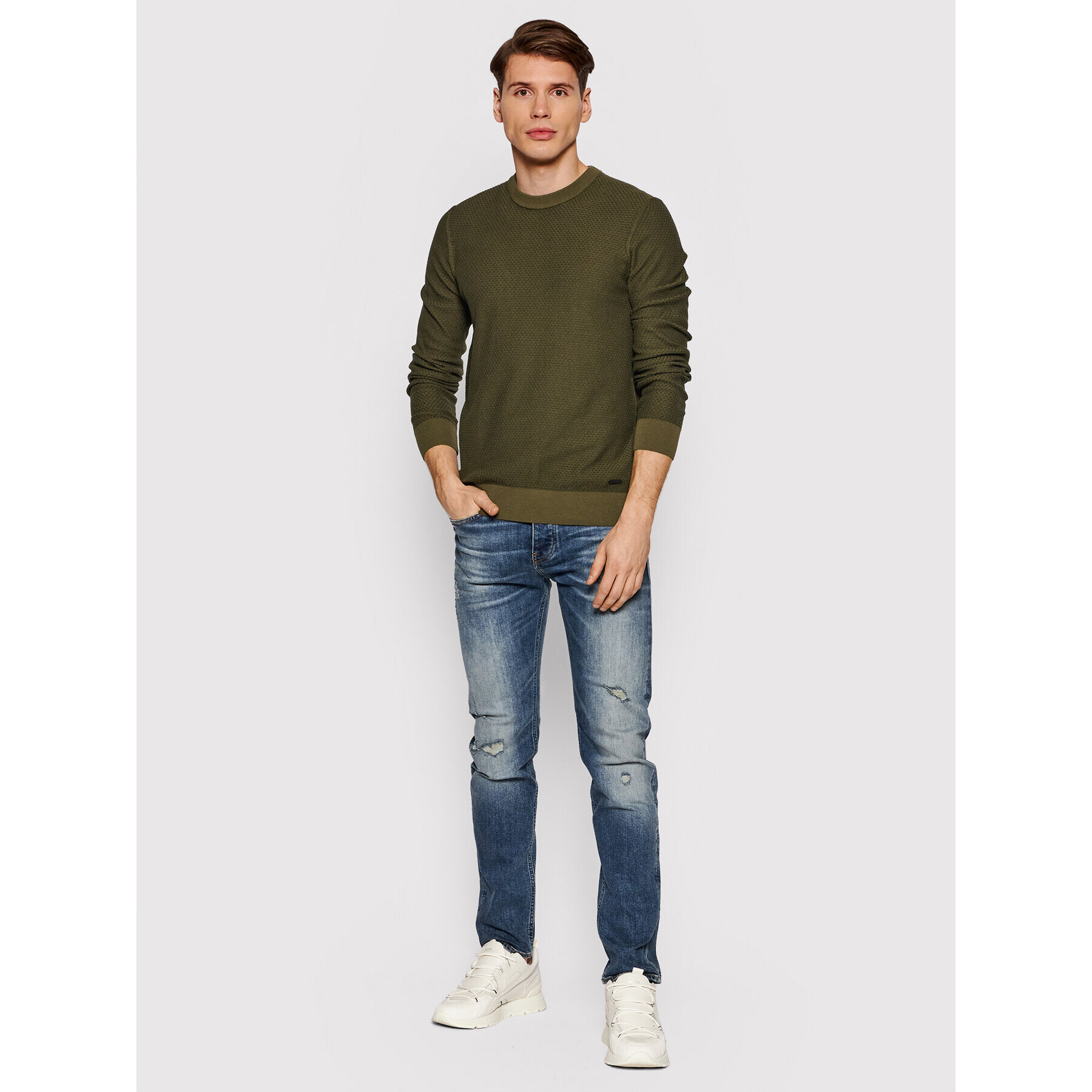Boss Пуловер Kapoko 50454933 Зелен Regular Fit - Pepit.bg